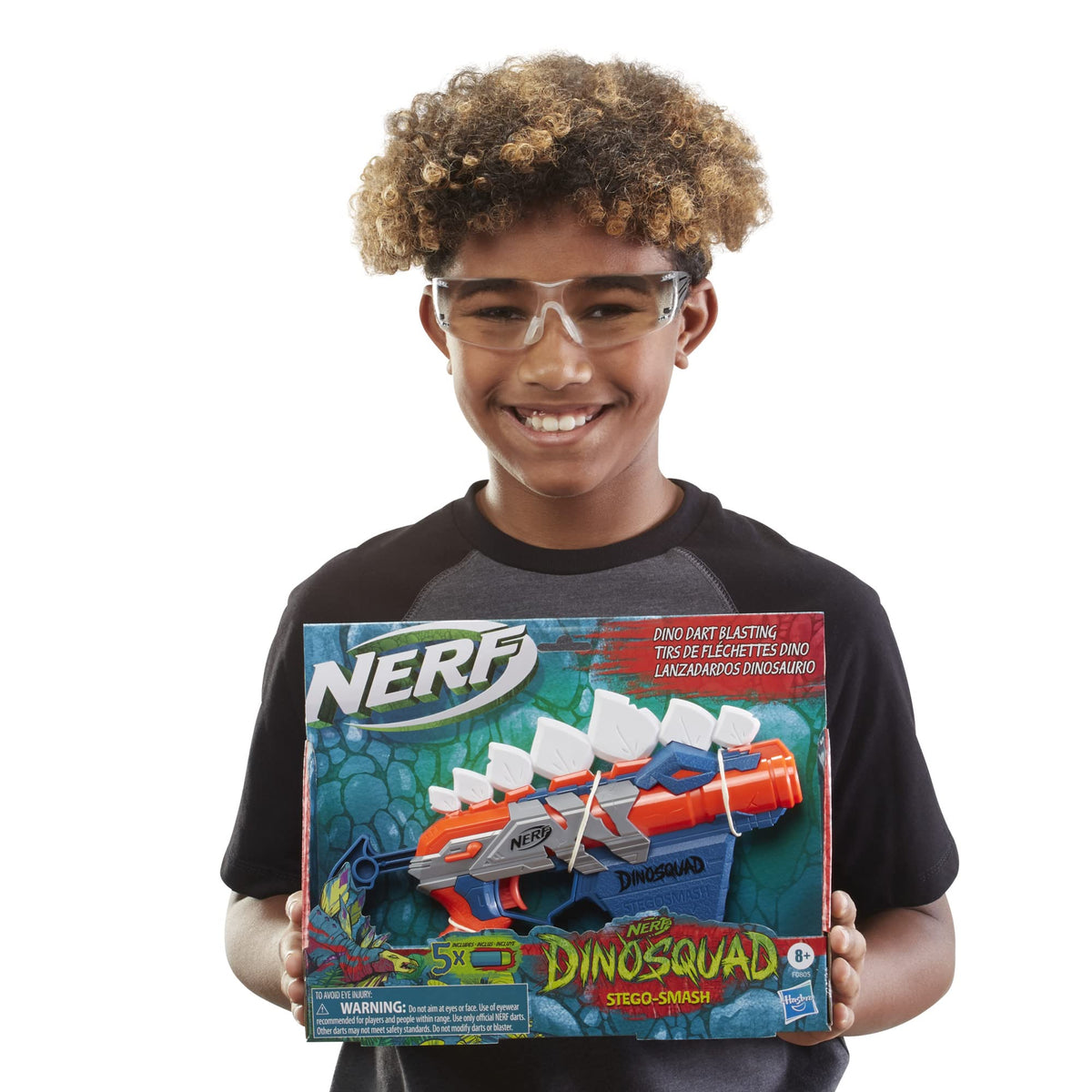 NERF DinoSquad Stego-Smash Dart Blaster – 5 Nerf Elite Darts, Dino-Themed Outdoor Toy