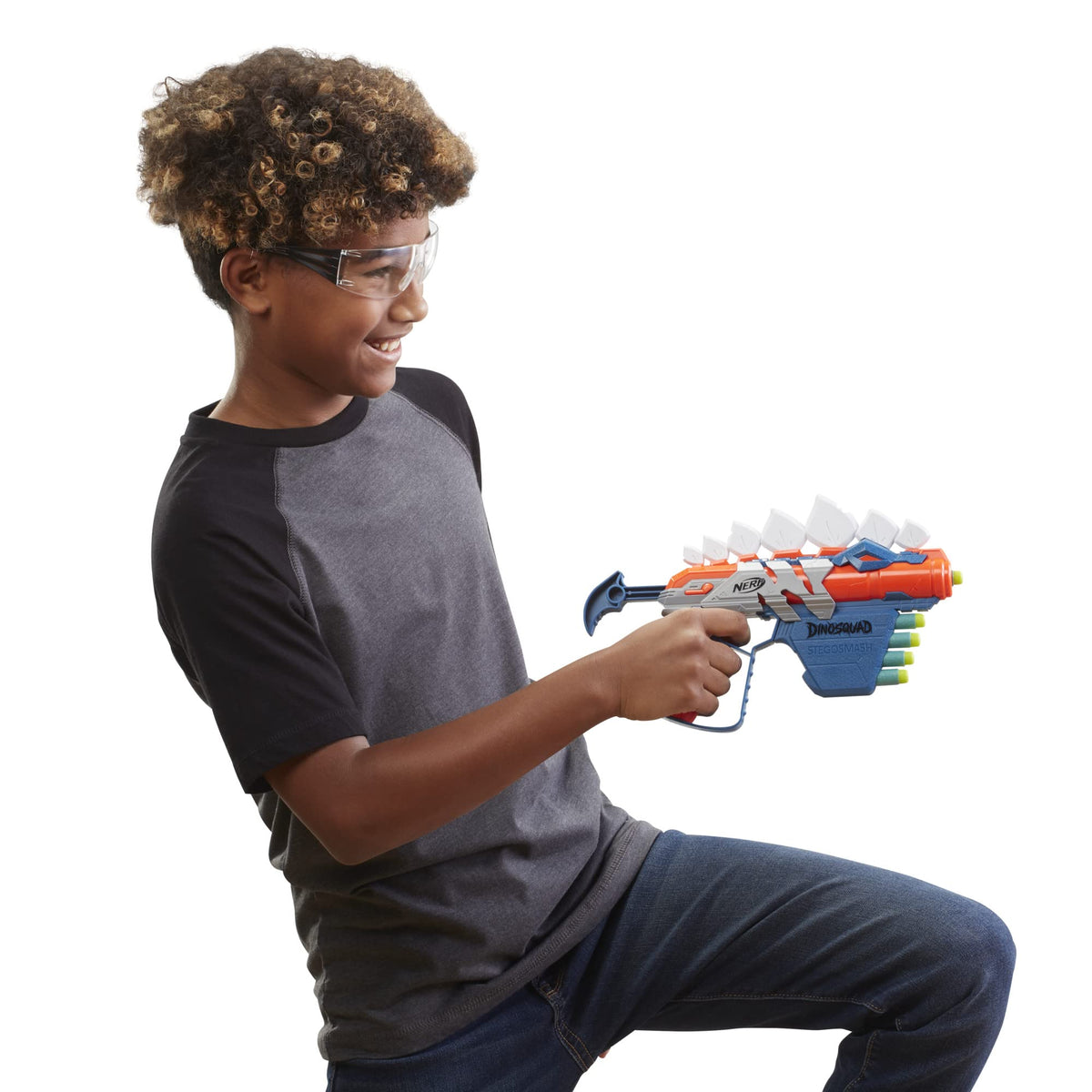 NERF DinoSquad Stego-Smash Dart Blaster – 5 Nerf Elite Darts, Dino-Themed Outdoor Toy