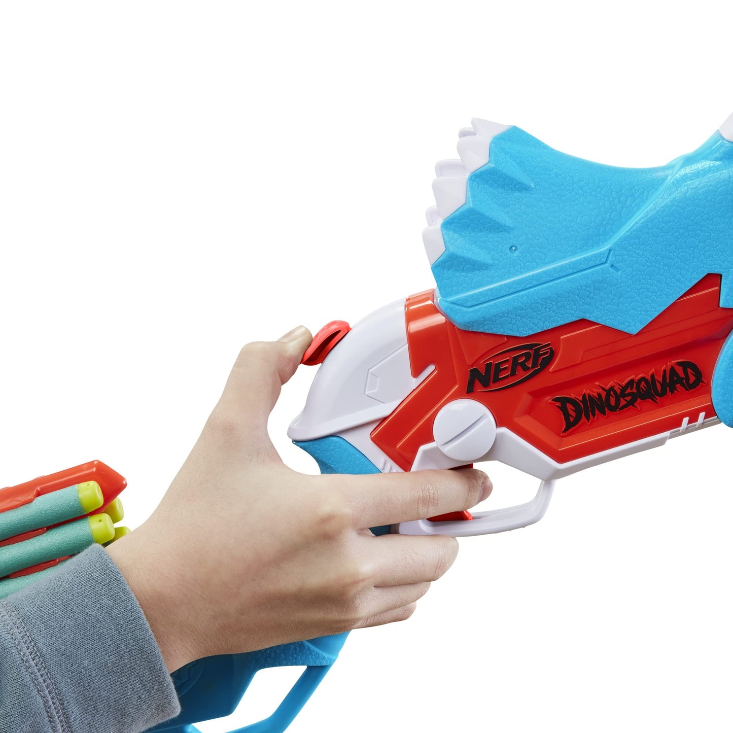 Nerf DinoSquad Tricera-Blast Dart Blaster | 12 Nerf Elite Darts | Outdoor Dino Toy for Kids 8+