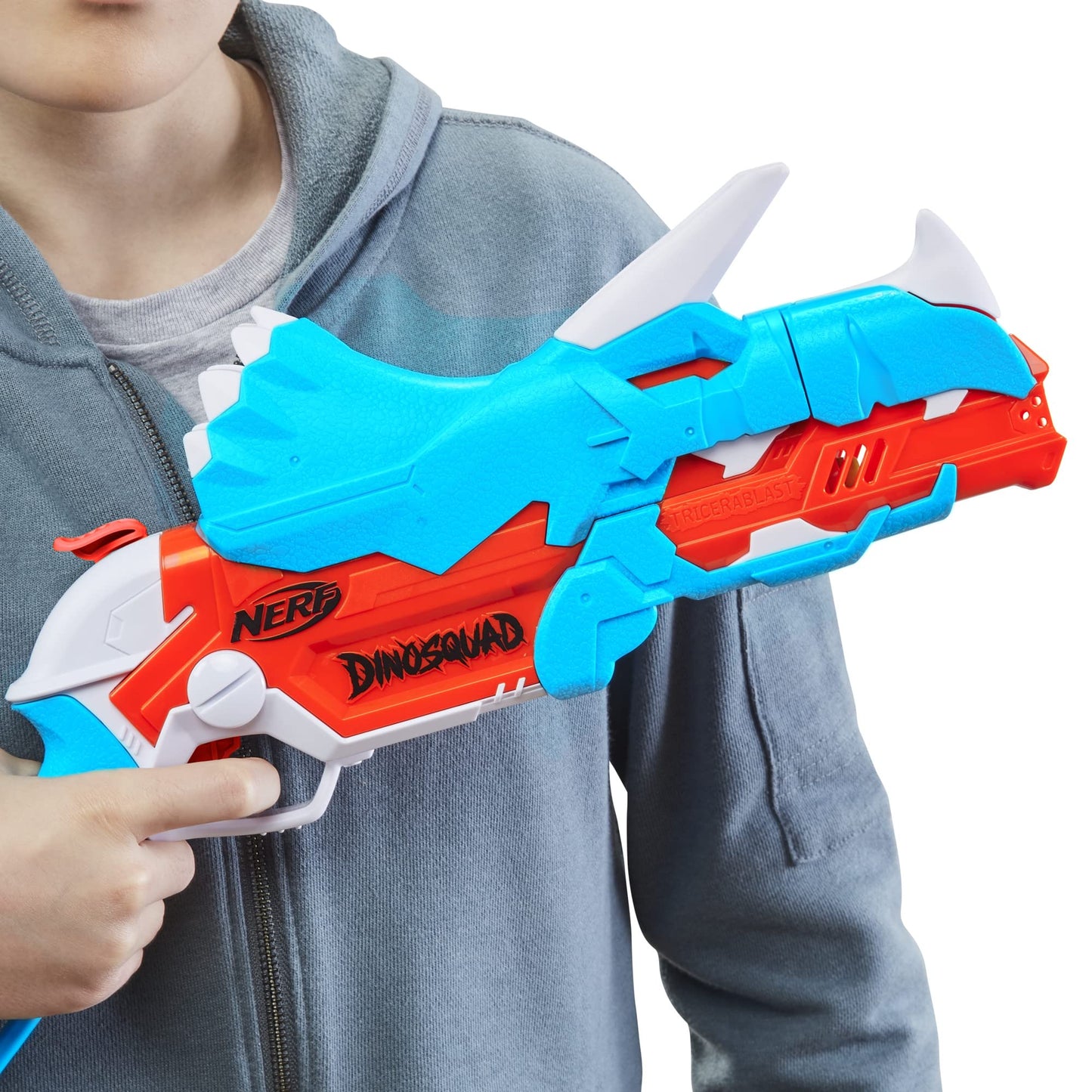 Nerf DinoSquad Tricera-Blast Dart Blaster | 12 Nerf Elite Darts | Outdoor Dino Toy for Kids 8+