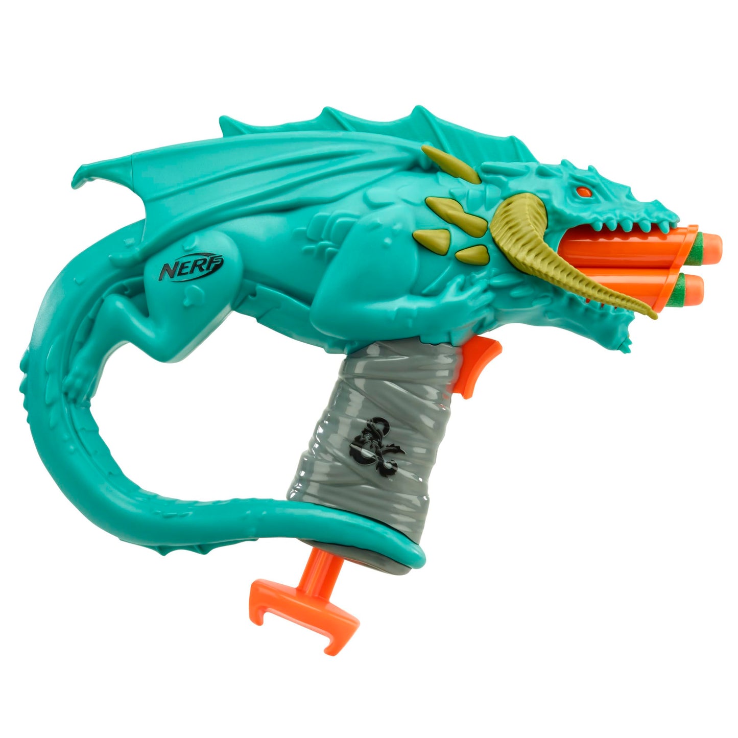 NERF Dungeons & Dragons Rakor Blaster — 2-Dart Firing, 4 Elite Darts, Outdoor Fun for Ages 8+
