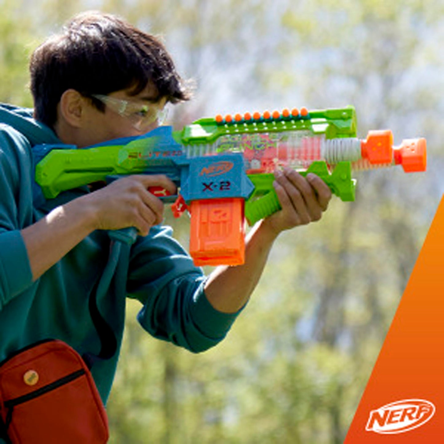 Nerf Elite 2.0 Double Punch Motorized Blaster – 50 Darts, 2 Clips, Ages 8+