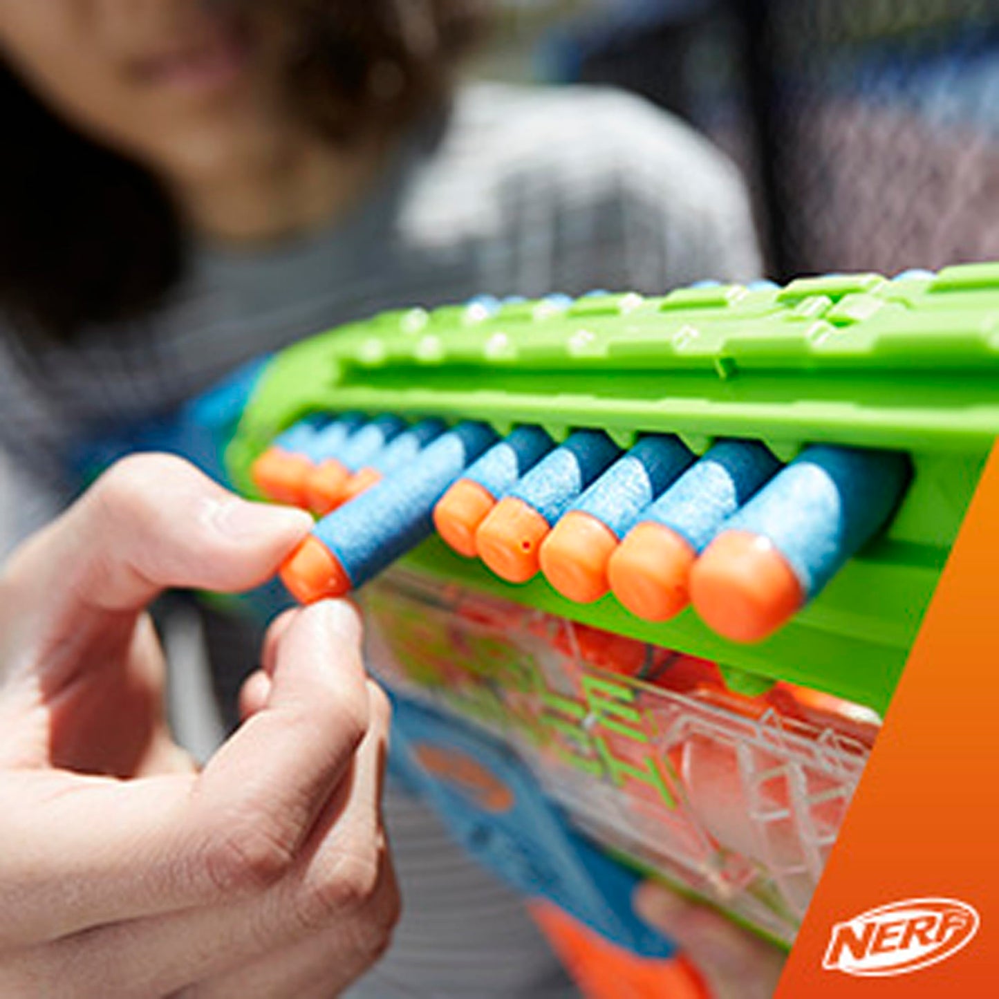 Nerf Elite 2.0 Double Punch Motorized Blaster – 50 Darts, 2 Clips, Ages 8+