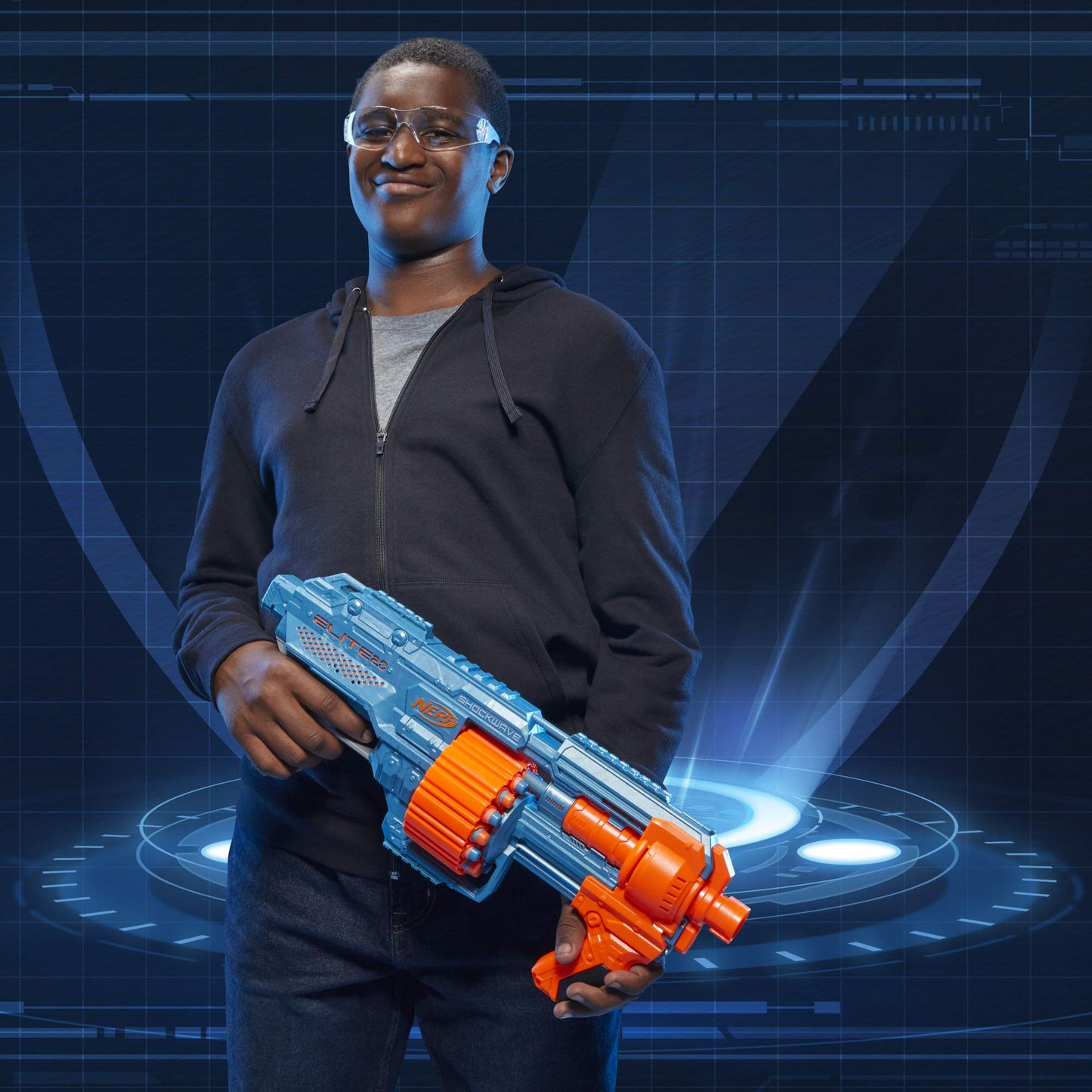 Nerf Elite 2.0 Shockwave RD-15 Dart Blaster | 30 Darts, 15-Dart Drum, 90 ft Range | Amazon Exclusive