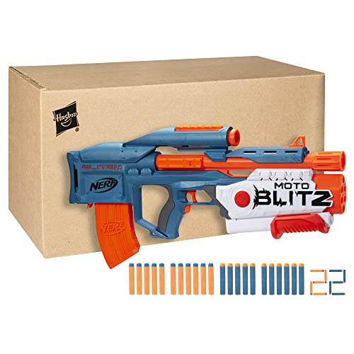 Nerf Elite 2.0 Motoblitz Blaster with Scope — 2 Modes, 10-Dart Motorized & 6-Dart Airblitz