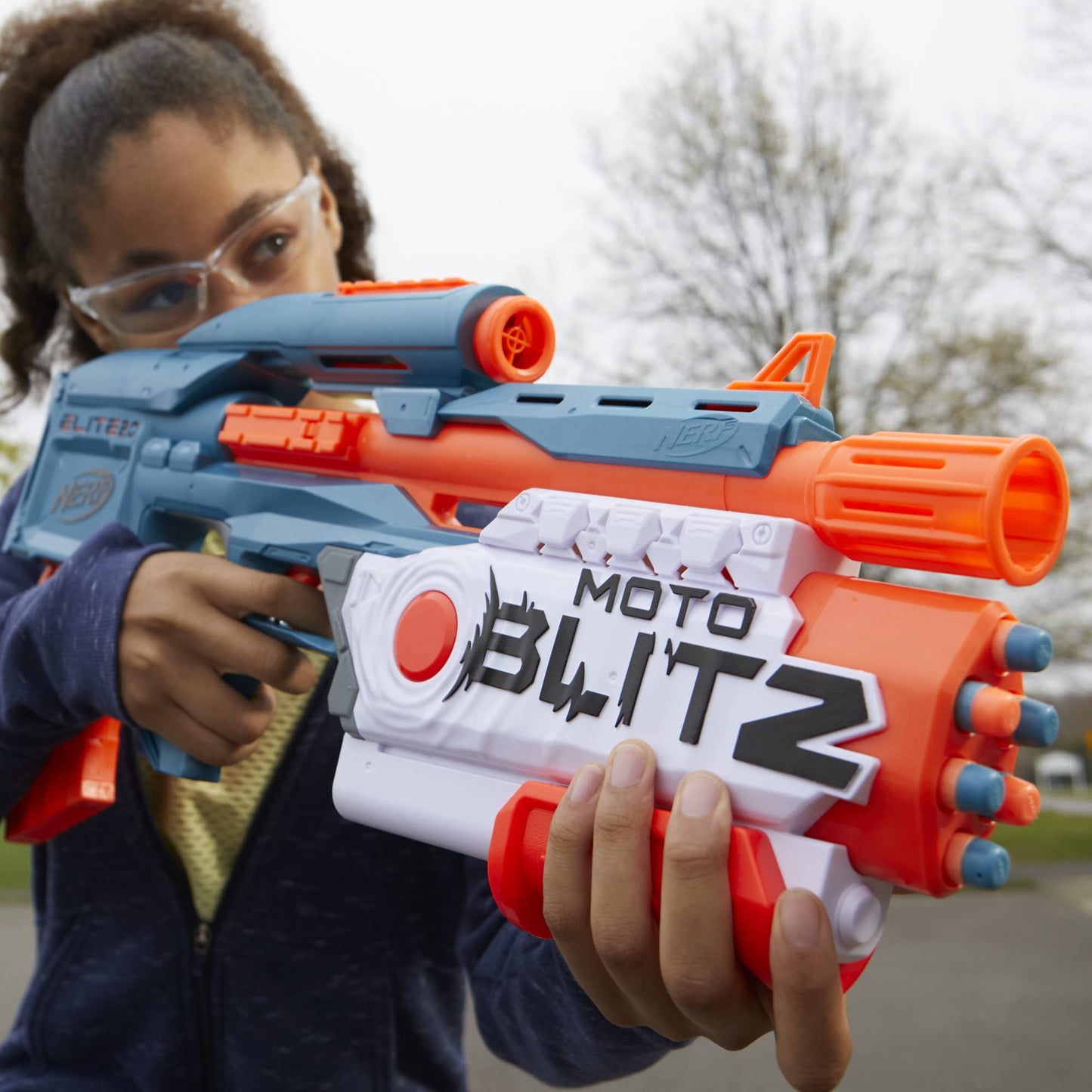 Nerf Elite 2.0 Motoblitz Blaster with Scope — 2 Modes, 10-Dart Motorized & 6-Dart Airblitz