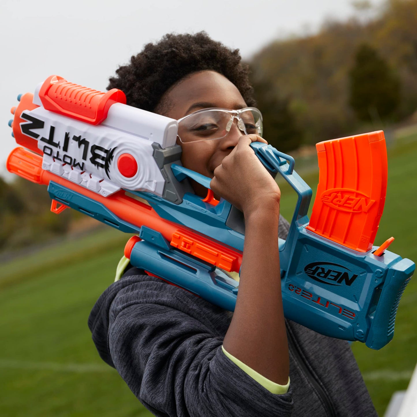 Nerf Elite 2.0 Motoblitz Blaster with Scope — 2 Modes, 10-Dart Motorized & 6-Dart Airblitz