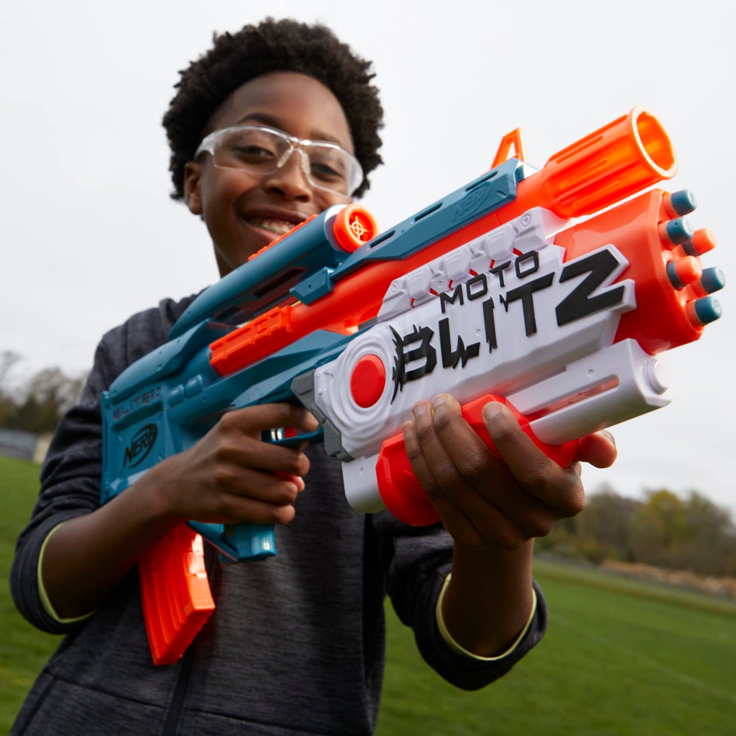Nerf Elite 2.0 Motoblitz Blaster with Scope — 2 Modes, 10-Dart Motorized & 6-Dart Airblitz