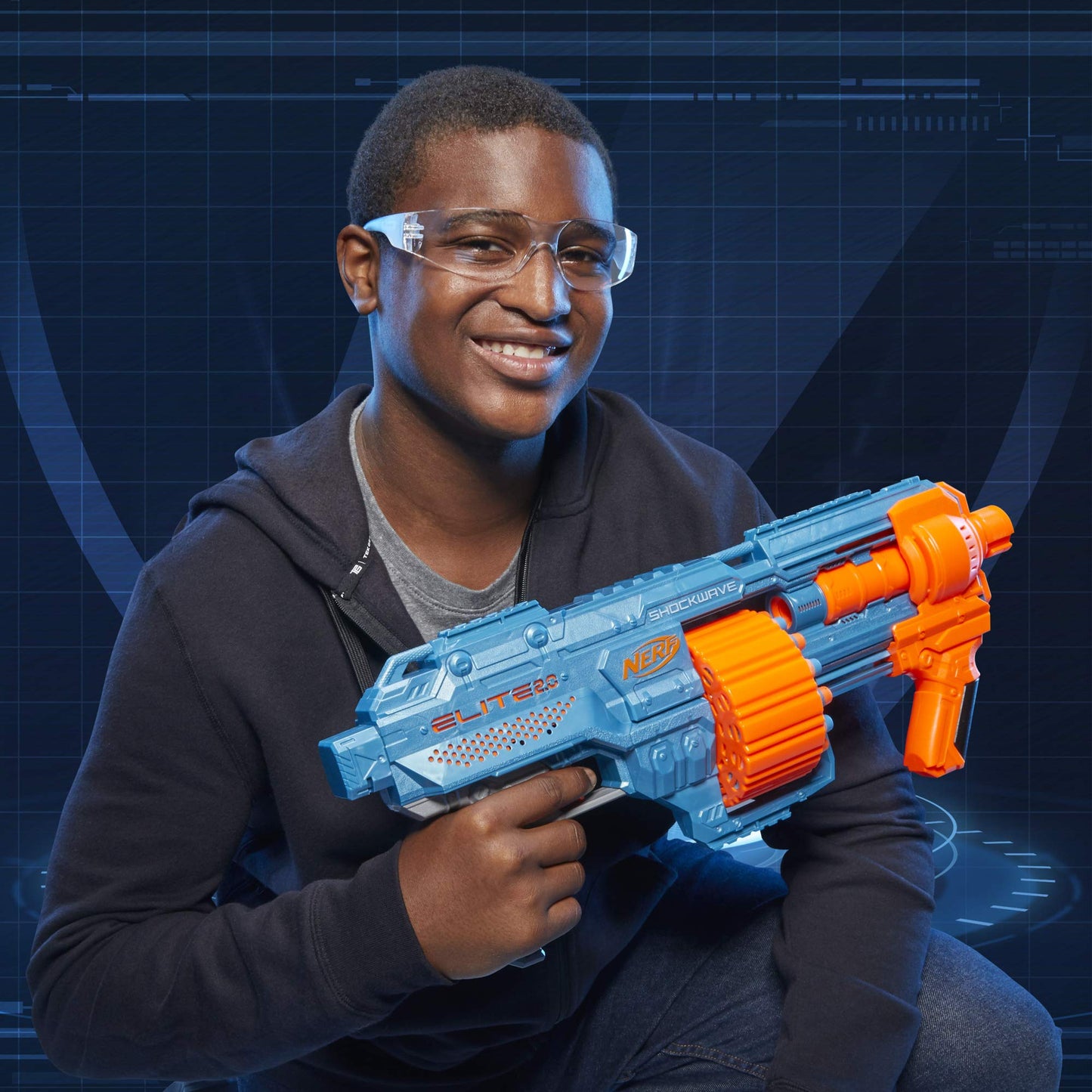 Nerf Elite 2.0 Shockwave RD-15 Dart Blaster | 30 Darts, 15-Dart Drum, 90 ft Range | Amazon Exclusive