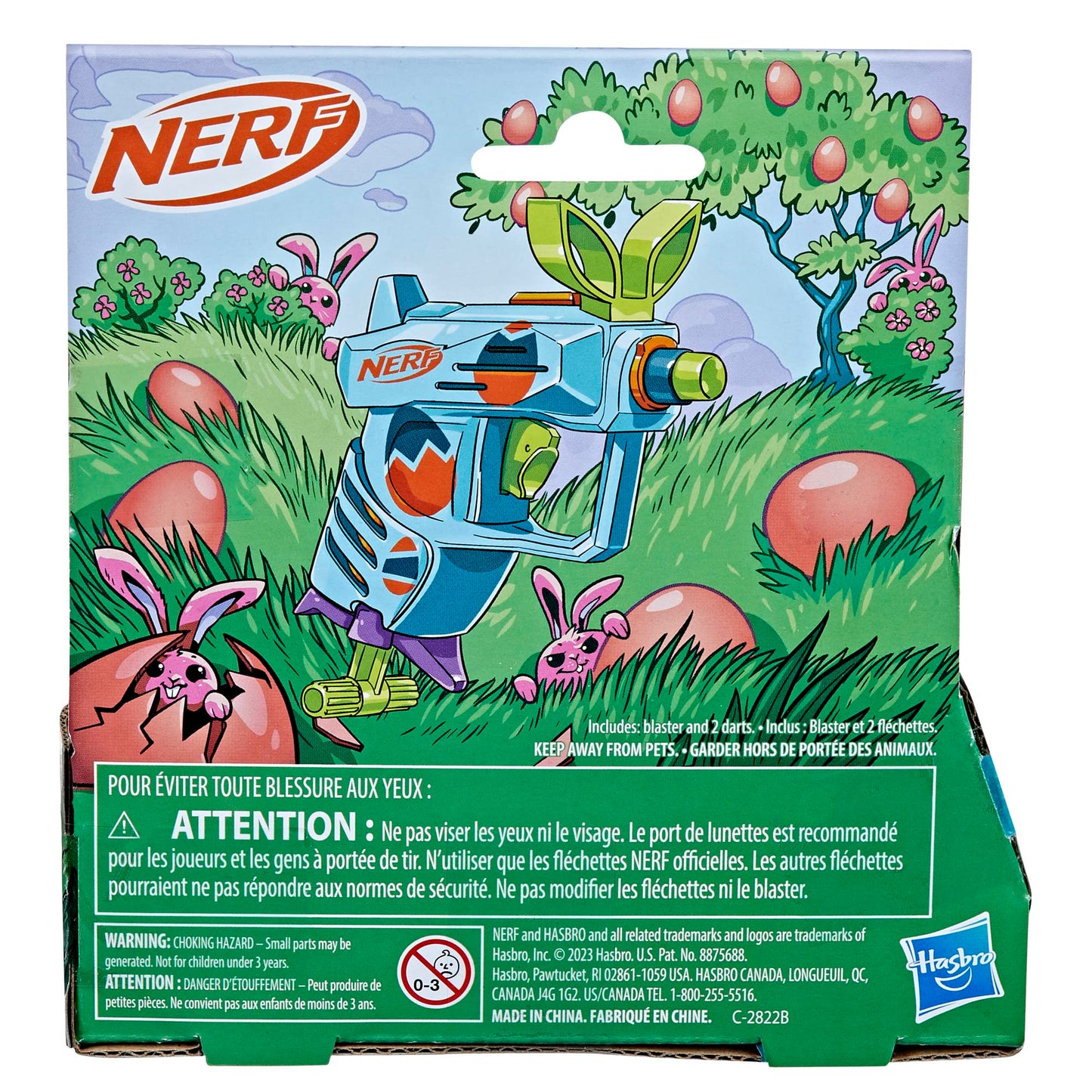 Nerf Elite 2.0 Easter Egg Hunt Blaster | 2 Darts, Pull-to-Prime