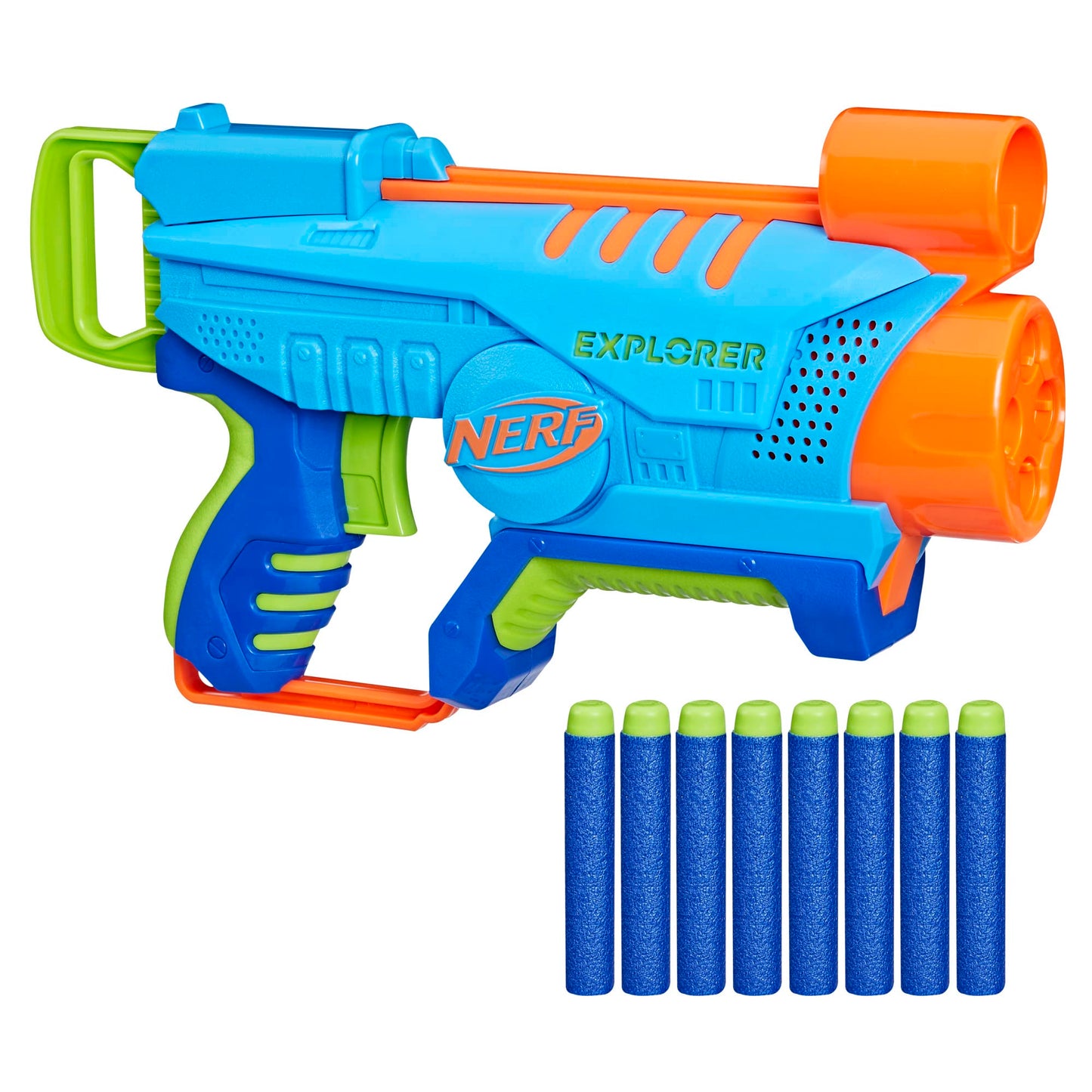 NERF Elite Junior Explorer Easy-Play Foam Blaster – 8 Darts, Ages 6+