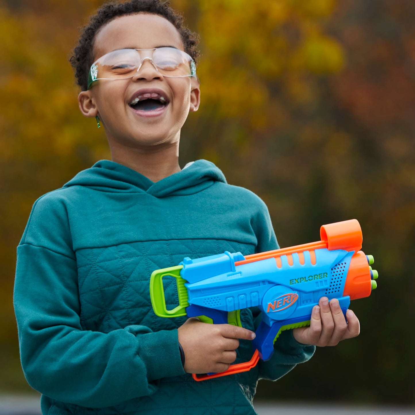 NERF Elite Junior Explorer Easy-Play Foam Blaster – 8 Darts, Ages 6+