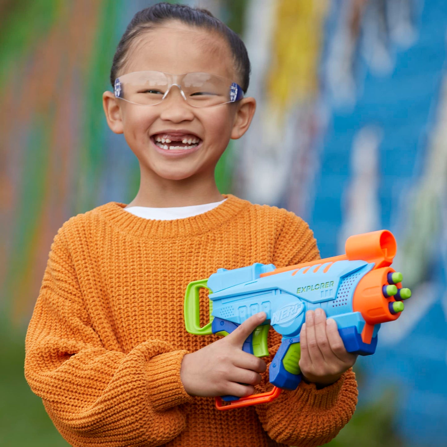 NERF Elite Junior Explorer Easy-Play Foam Blaster – 8 Darts, Ages 6+