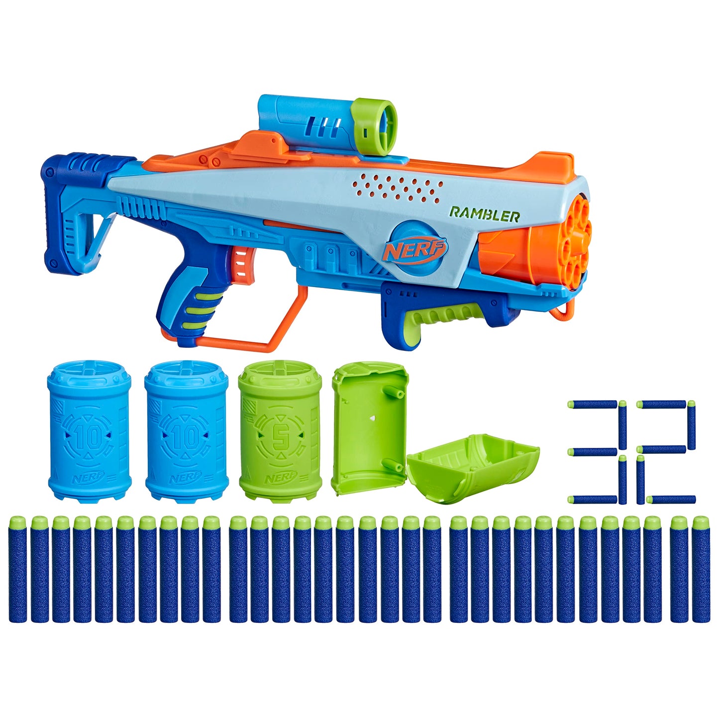 NERF Elite Junior Rookie Pack – Easy-Play Foam Blaster, 32 Darts, 4 Targets | Ages 6+