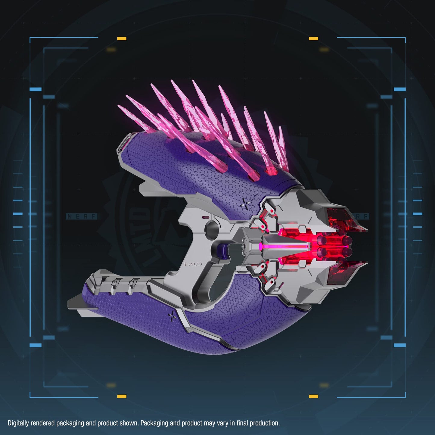 Nerf F5487 LMTD Halo Needler Dart Blaster – 10-Dart Drum, In-Game Content, Ages 8+