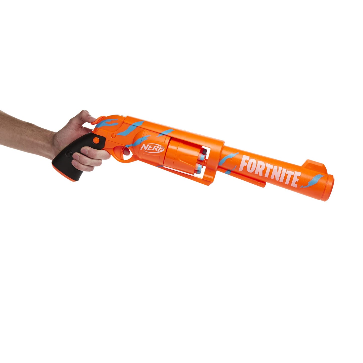 Nerf Fortnite 6-SH Blaster – Camo Pulse Wrap, Hammer Action Priming, 6-Dart Drum, Includes 6 Elite Darts