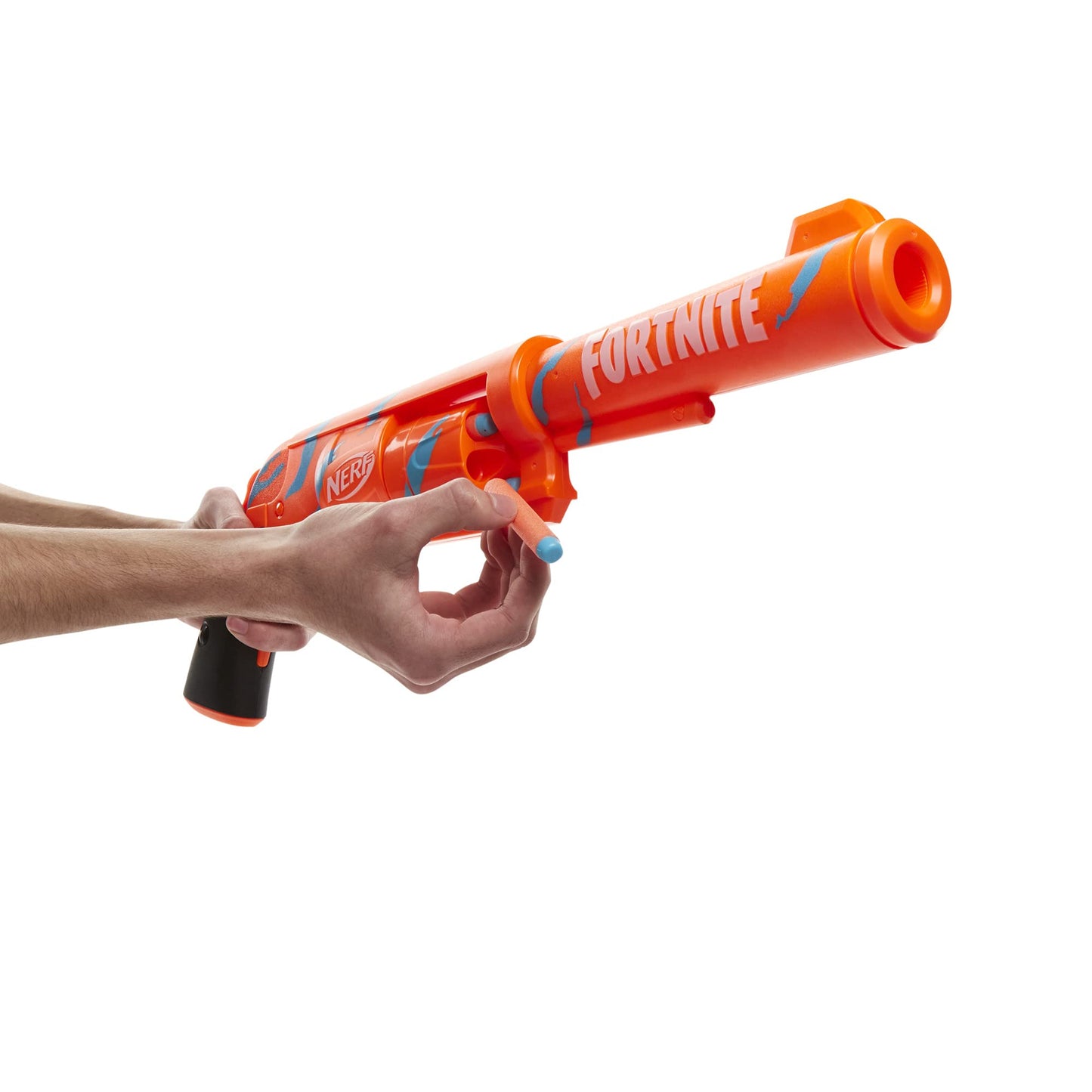 Nerf Fortnite 6-SH Blaster – Camo Pulse Wrap, Hammer Action Priming, 6-Dart Drum, Includes 6 Elite Darts