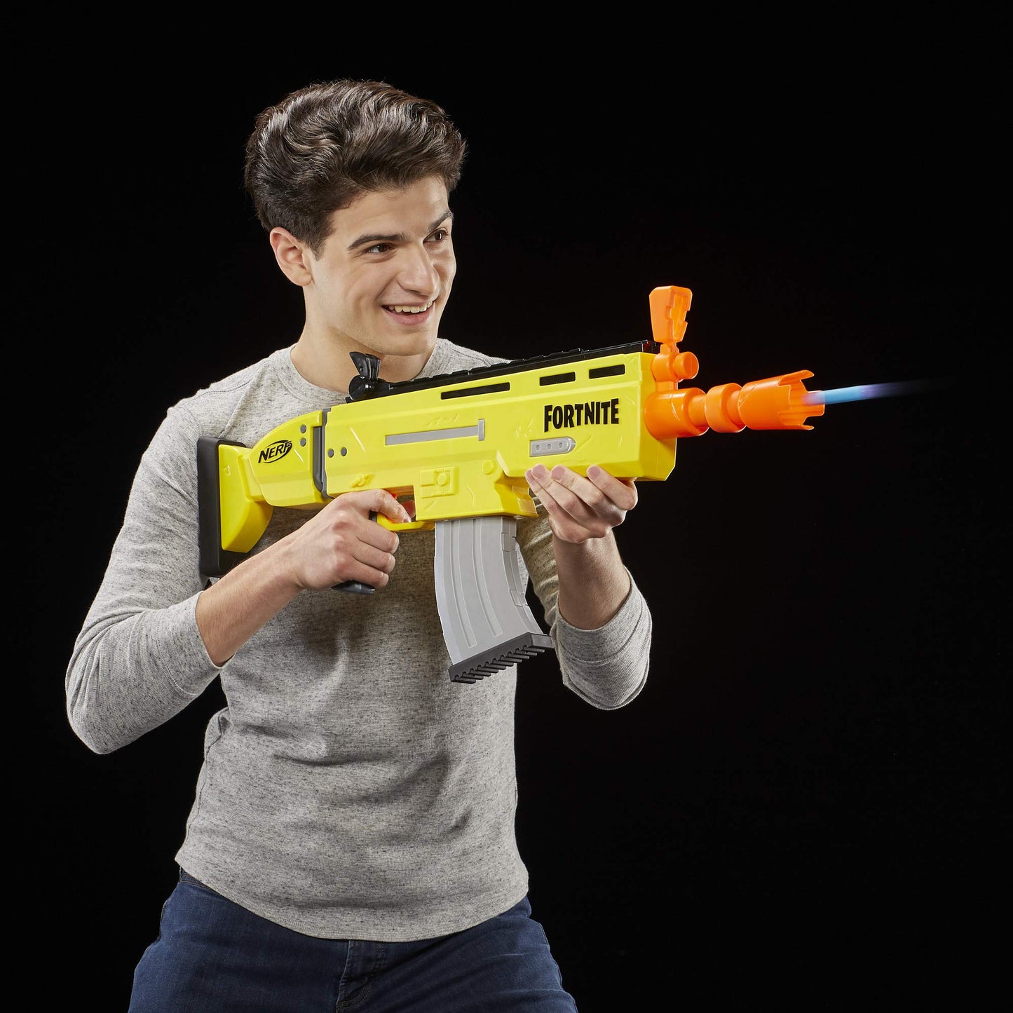 Nerf Fortnite AR-L Nerf Elite Dart Blaster – Motorized, 20 Darts, 10-Dart Clip, Flip-Up Sights