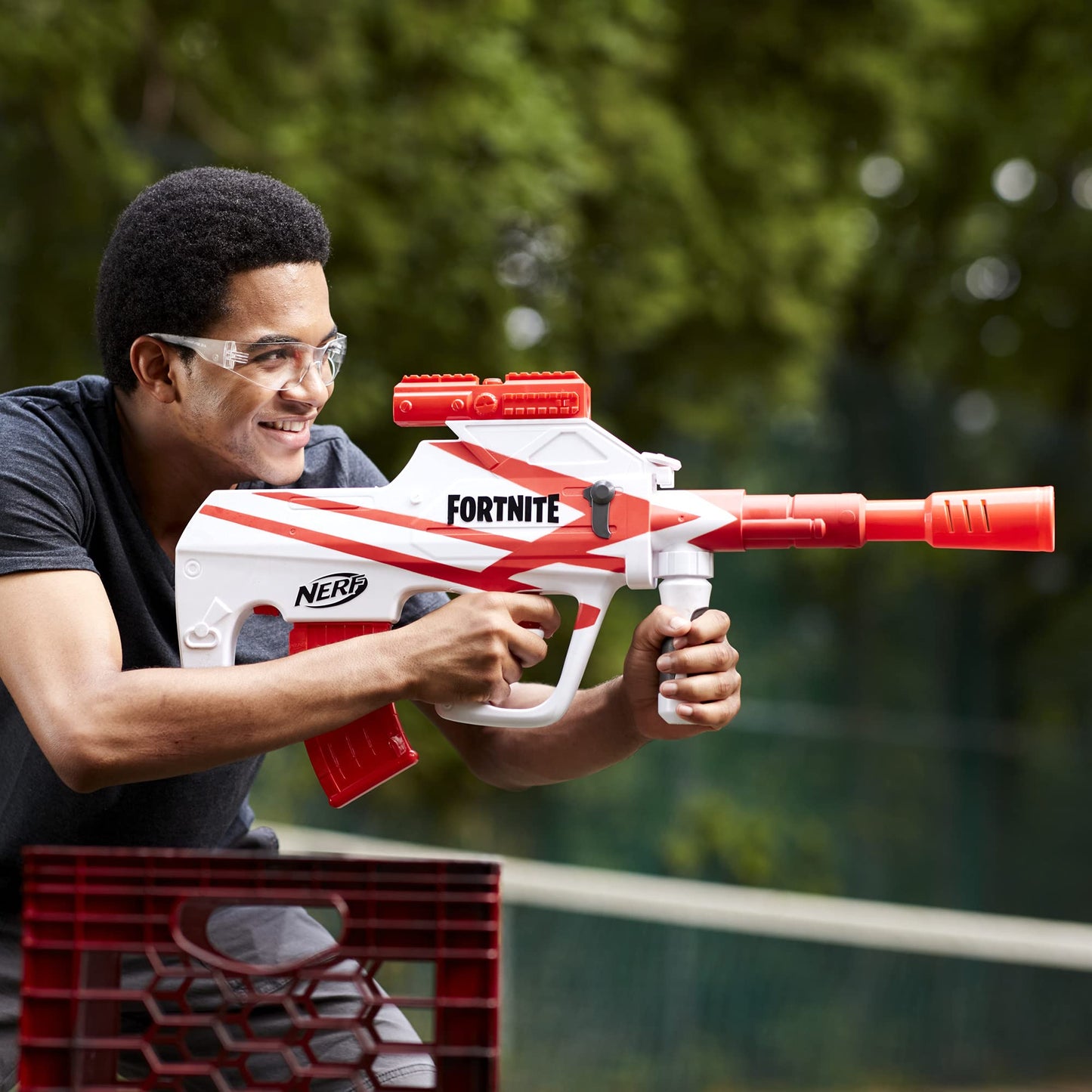 Nerf Fortnite B-AR Motorized Dart Blaster with Converge Wrap – 10-Dart Clip & Darts