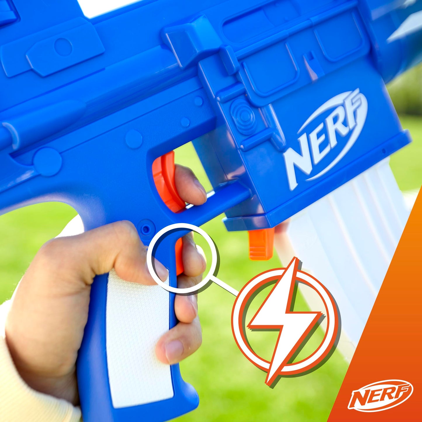 Nerf Fortnite Blue Shock Blaster – 10-Dart Clip, Motorized Blasting, Beat Wrap Code