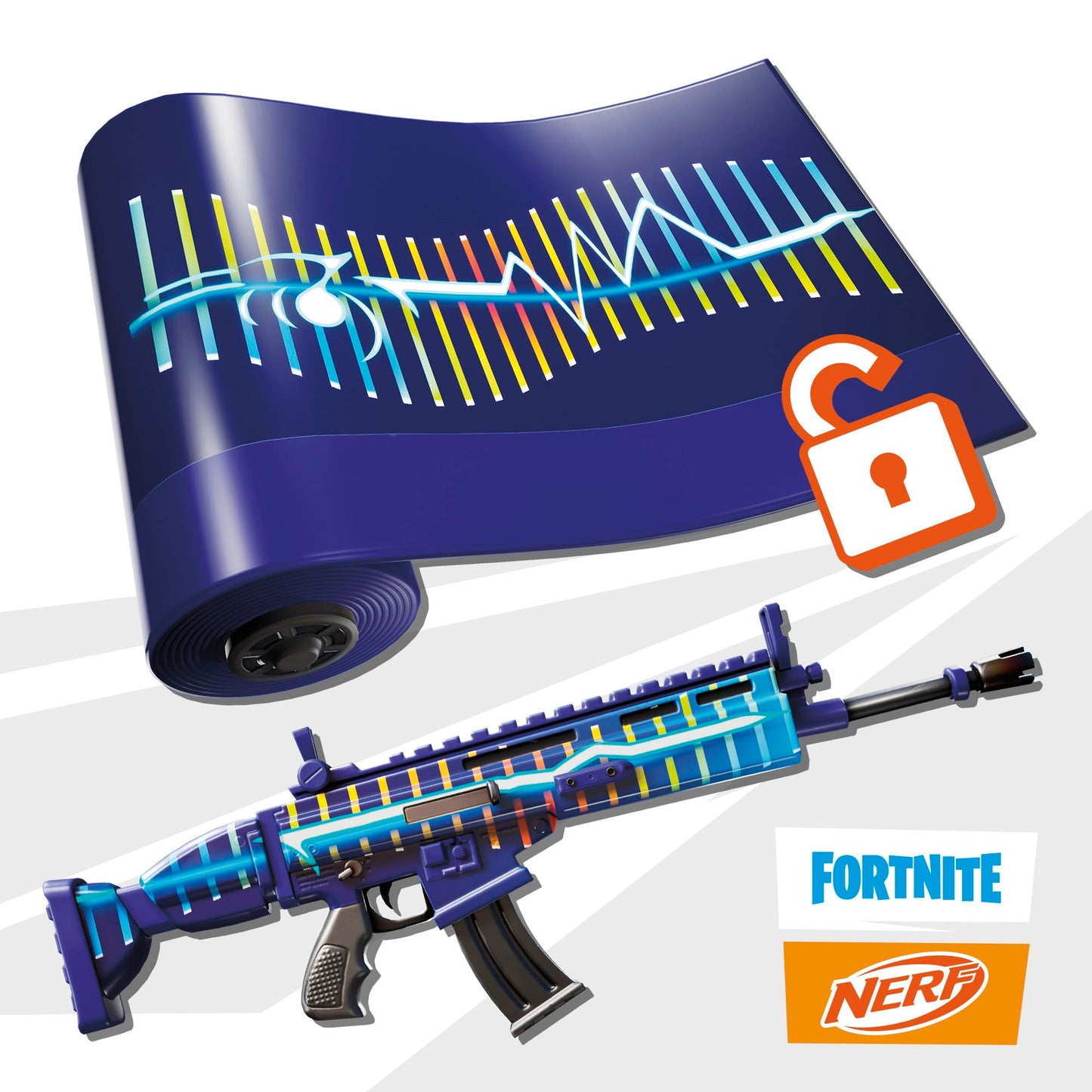 NERF FORTNITE Blue Shock Blaster – Motorized 10-Dart Nerf Toy