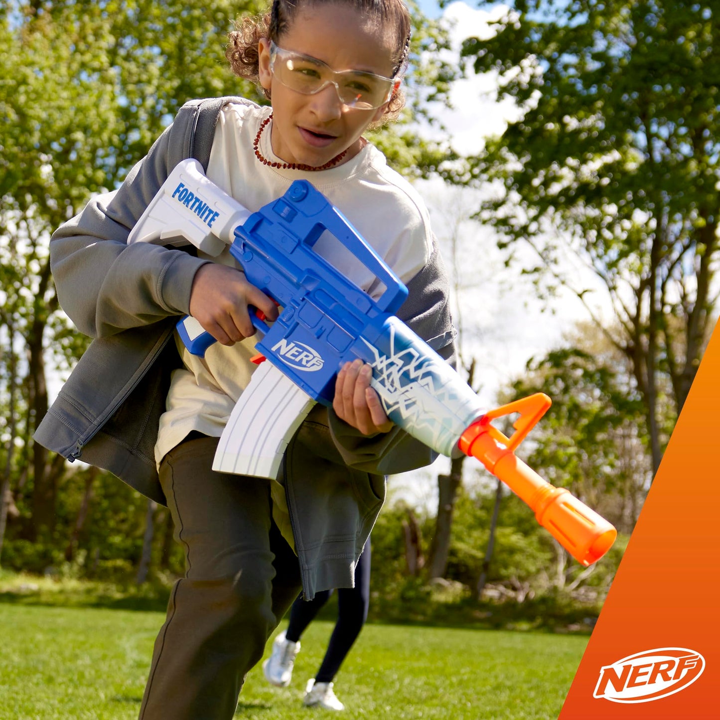 Nerf Fortnite Blue Shock Blaster – 10-Dart Clip, Motorized Blasting, Beat Wrap Code
