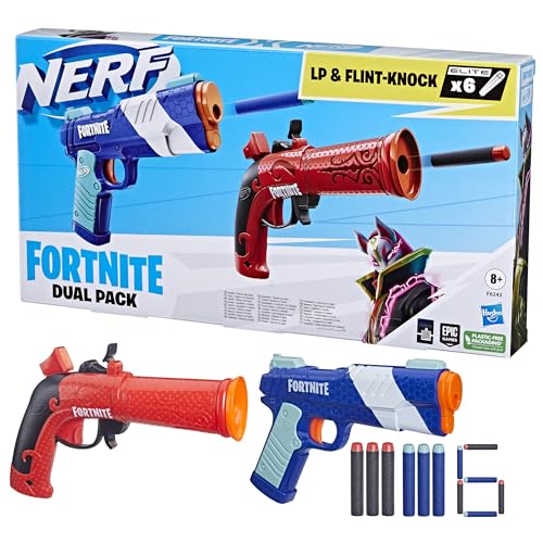 Nerf Fortnite Dual Pack: 2 Blasters & 6 Elite Darts for Outdoor Battles