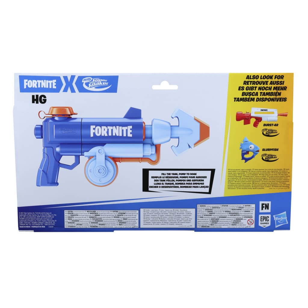 Nerf Super Soaker Fortnite HG Water Blaster – Pump-Action Outdoor Water Battles