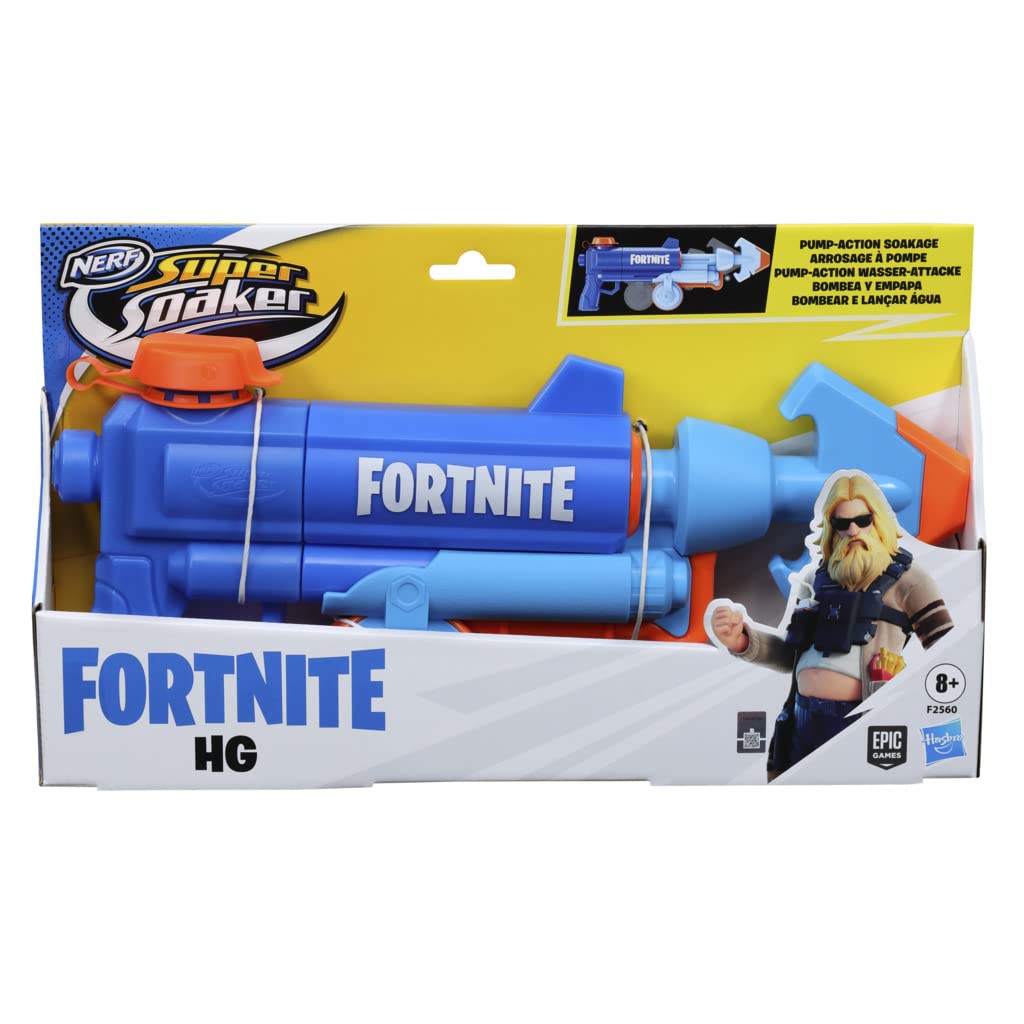 Nerf Super Soaker Fortnite HG Water Blaster – Pump-Action Outdoor Water Battles