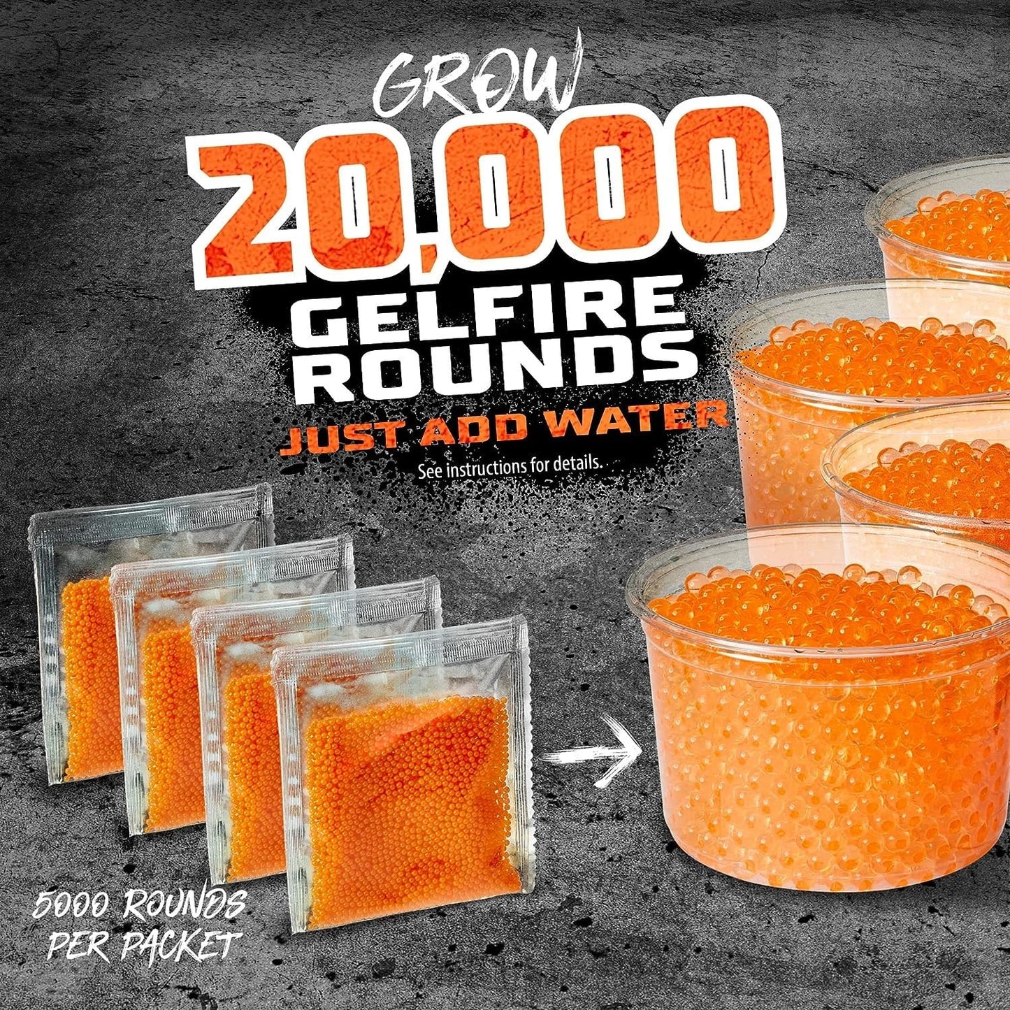 NERF Pro Gelfire Refill Pack: 20,000 Dehydrated Rounds + 800-Round Hopper