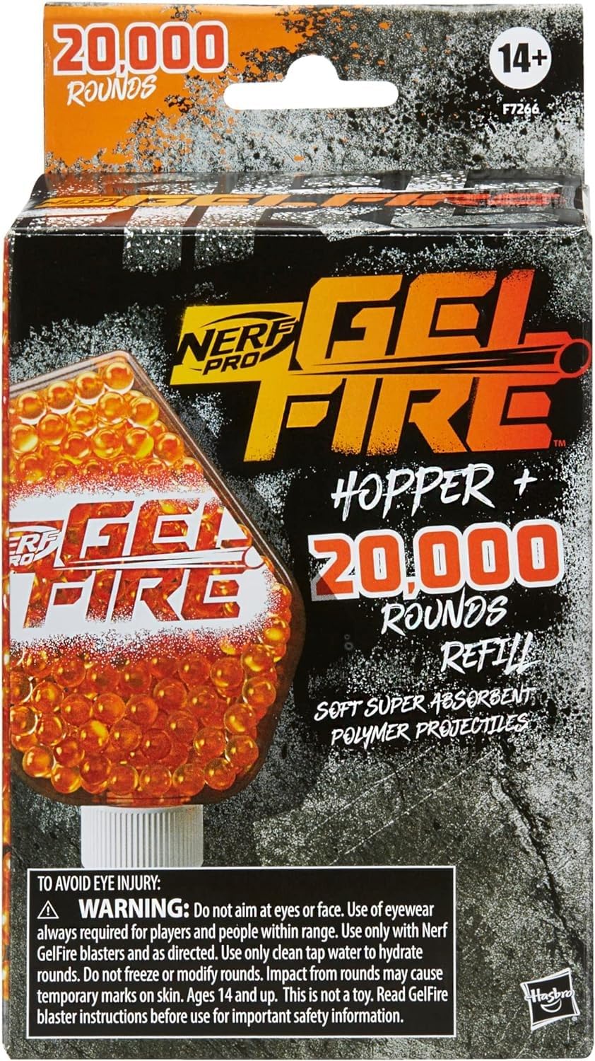 NERF Pro Gelfire Refill Pack: 20,000 Dehydrated Rounds + 800-Round Hopper