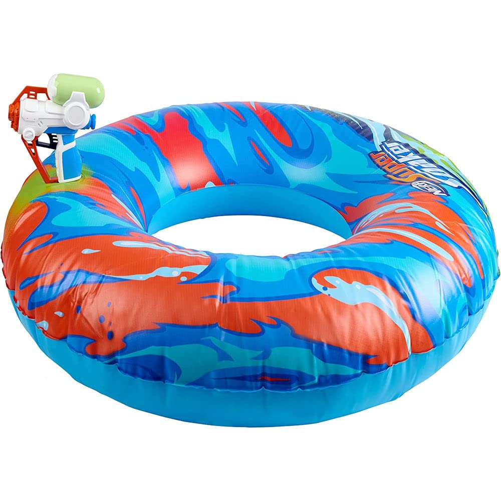 NERF Super Soaker Hydro Battle Cruiser – Inflatable Pool Float with Built-In Mega Blaster
