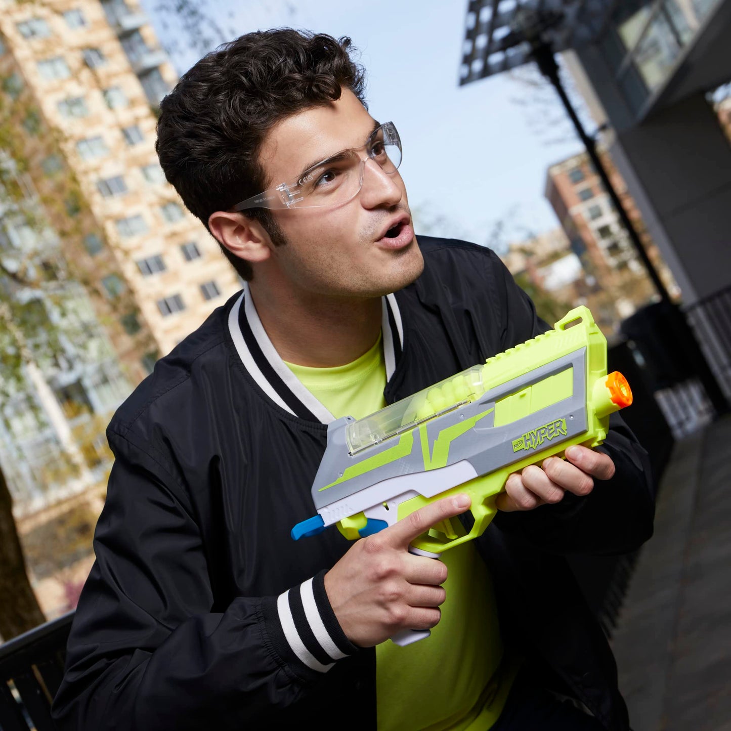 NERF Hyper Impulse-40 Blaster — 110 FPS, Spring-Open Hopper, Eyewear Included