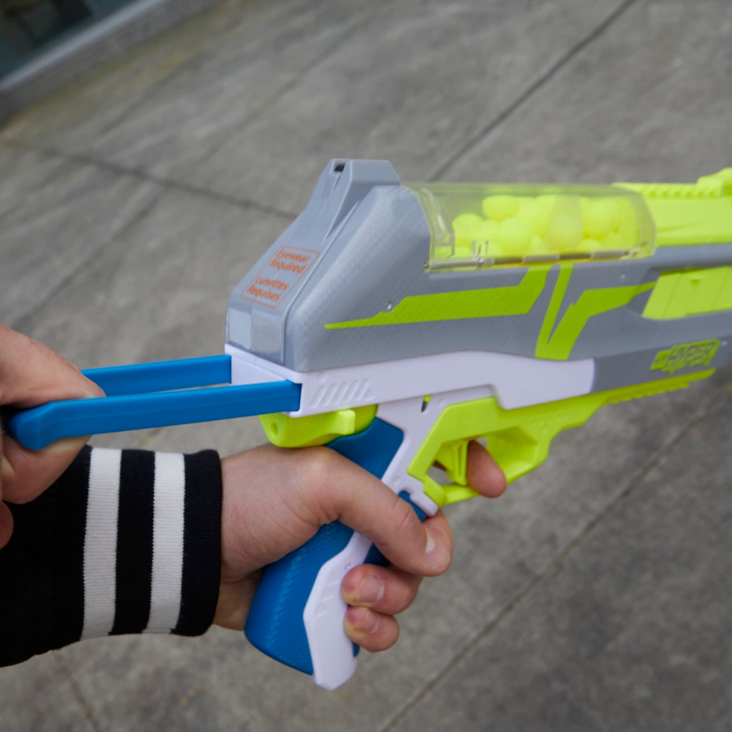 NERF Hyper Impulse-40 Blaster — 110 FPS, Spring-Open Hopper, Eyewear Included
