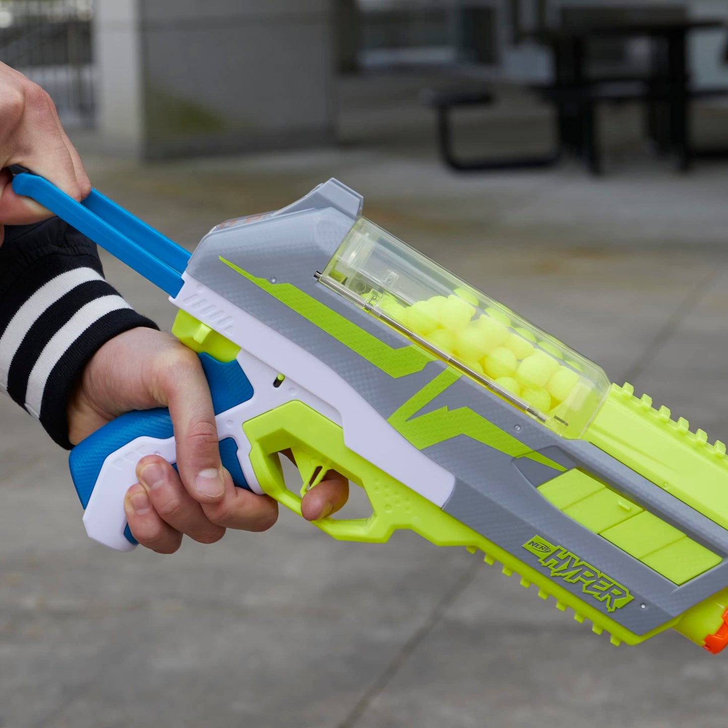 NERF Hyper Impulse-40 Blaster — 110 FPS, Spring-Open Hopper, Eyewear Included