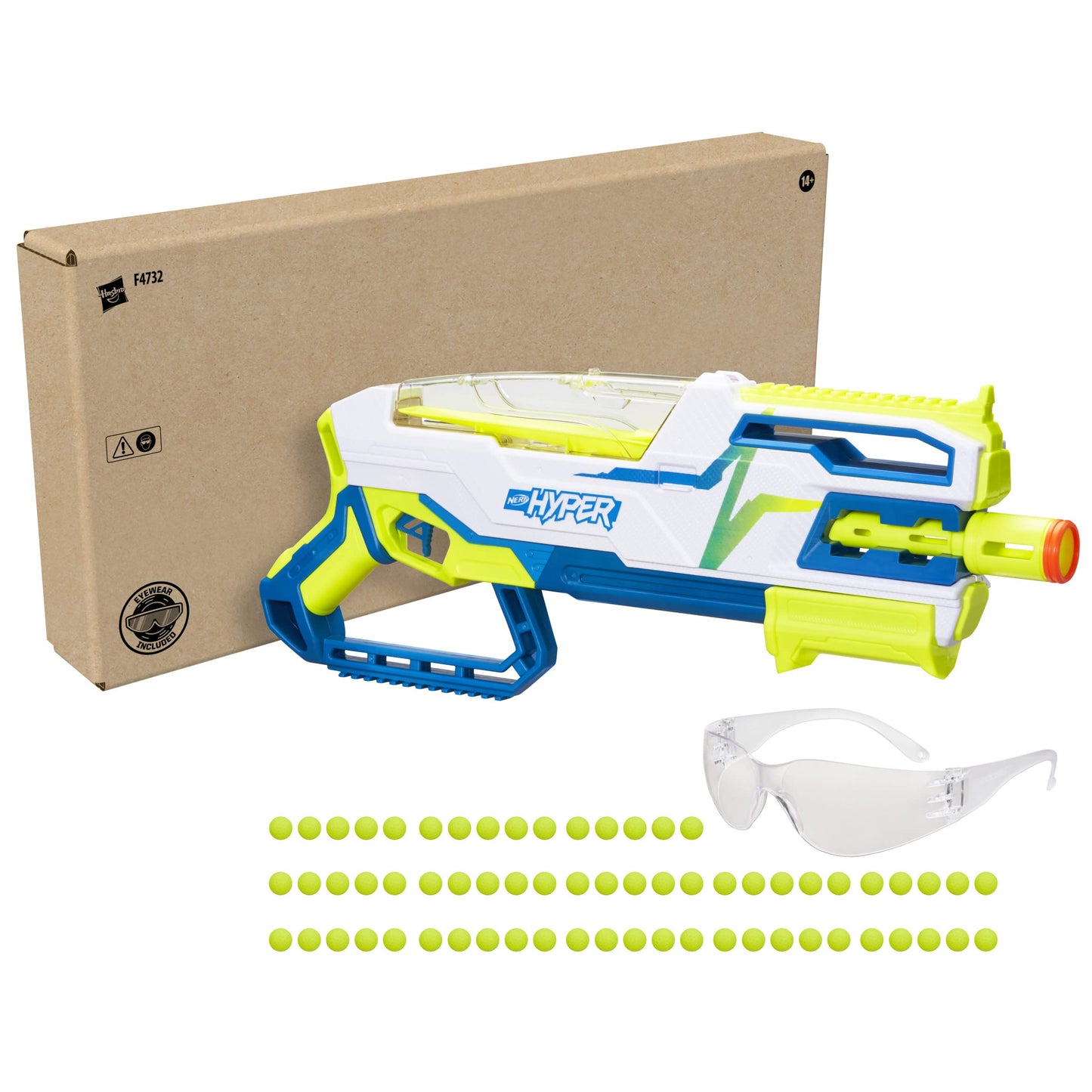 NERF Hyper Siege-50 Bundle — 110 FPS Pump-Action Blaster + Eyewear (Amazon Exclusive)