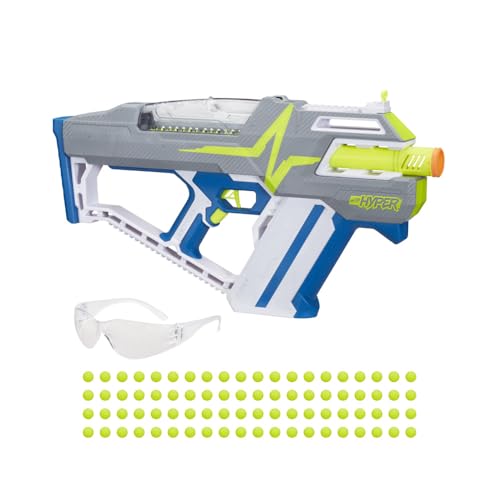 Nerf Hyper Mach-100 Fully Motorized Blaster – 110 FPS, 100-Round Hopper, Eyewear Included