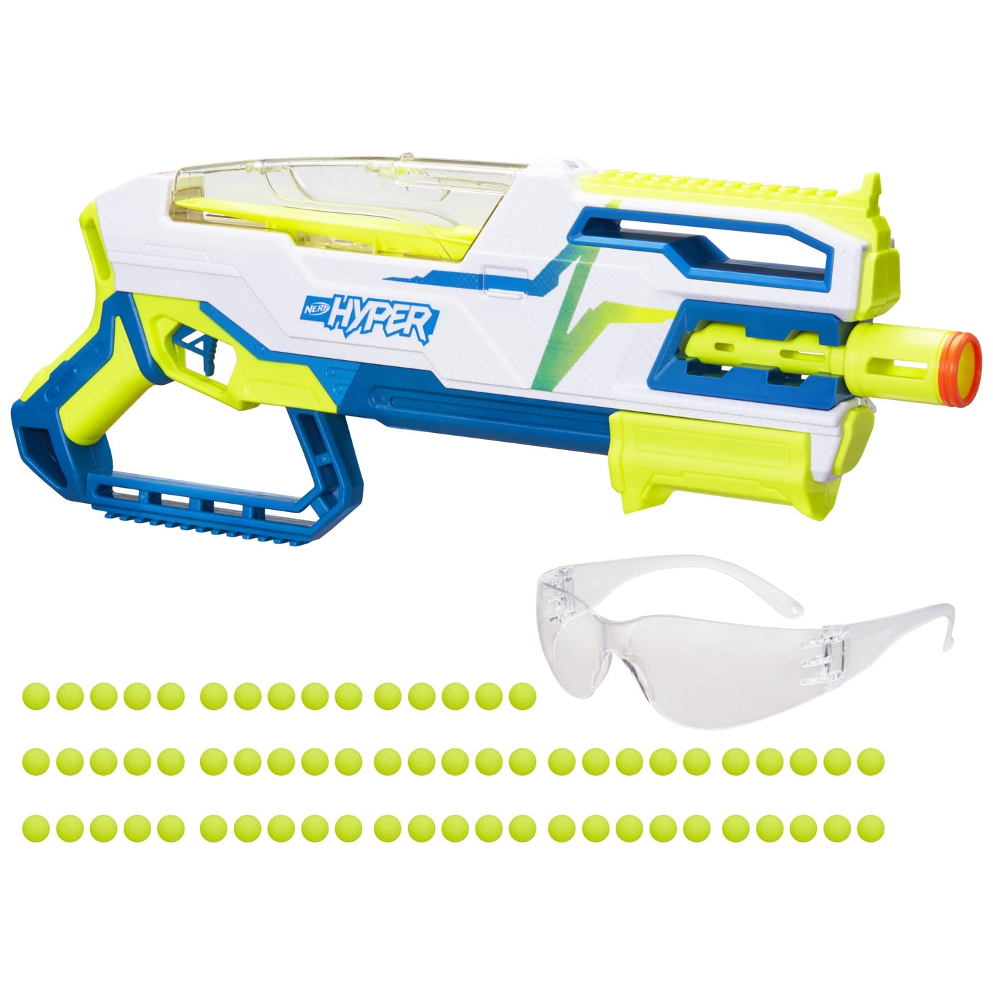 NERF Hyper Siege-50 Bundle — 110 FPS Pump-Action Blaster + Eyewear (Amazon Exclusive)