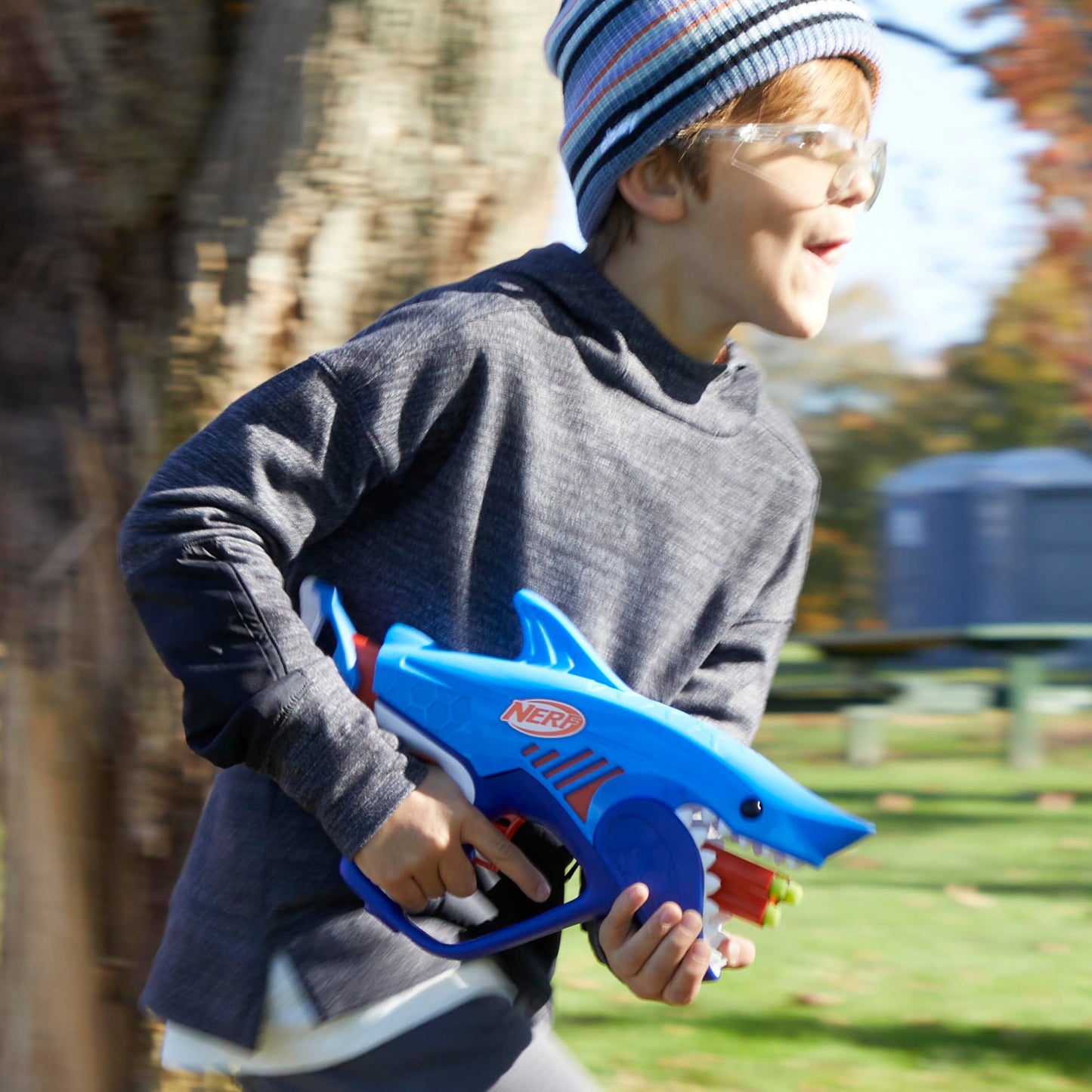NERF Junior Wild Sharkfire Easy Play Dart Blaster | 8 Darts for 6+ | Outdoor Nerf Toy
