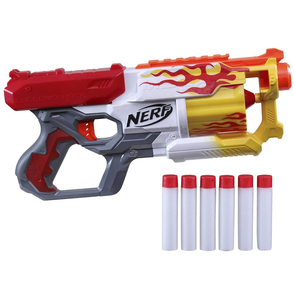 Nerf Mega CycloneShock Hotrod Blaster — 6-Dart Drum, AccuStrike Mega Darts, Amazon Exclusive