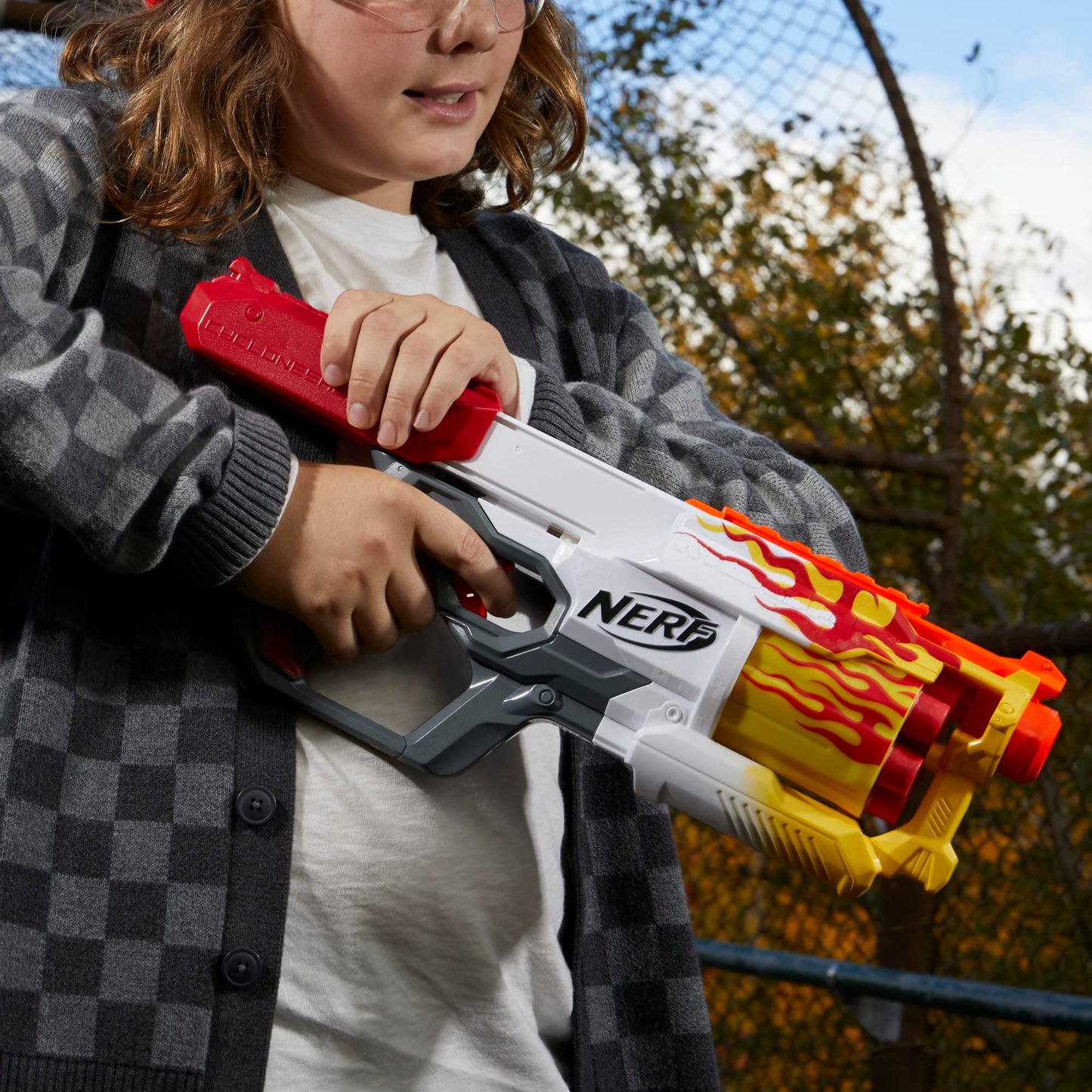 Nerf Mega CycloneShock Hotrod Blaster — 6-Dart Drum, AccuStrike Mega Darts, Amazon Exclusive