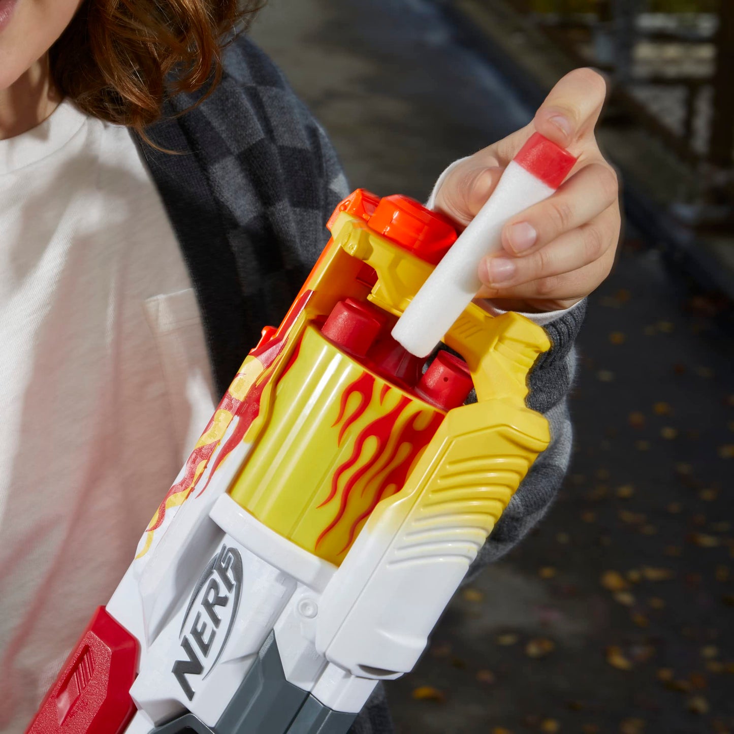 Nerf Mega CycloneShock Hotrod Blaster — 6-Dart Drum, AccuStrike Mega Darts, Amazon Exclusive