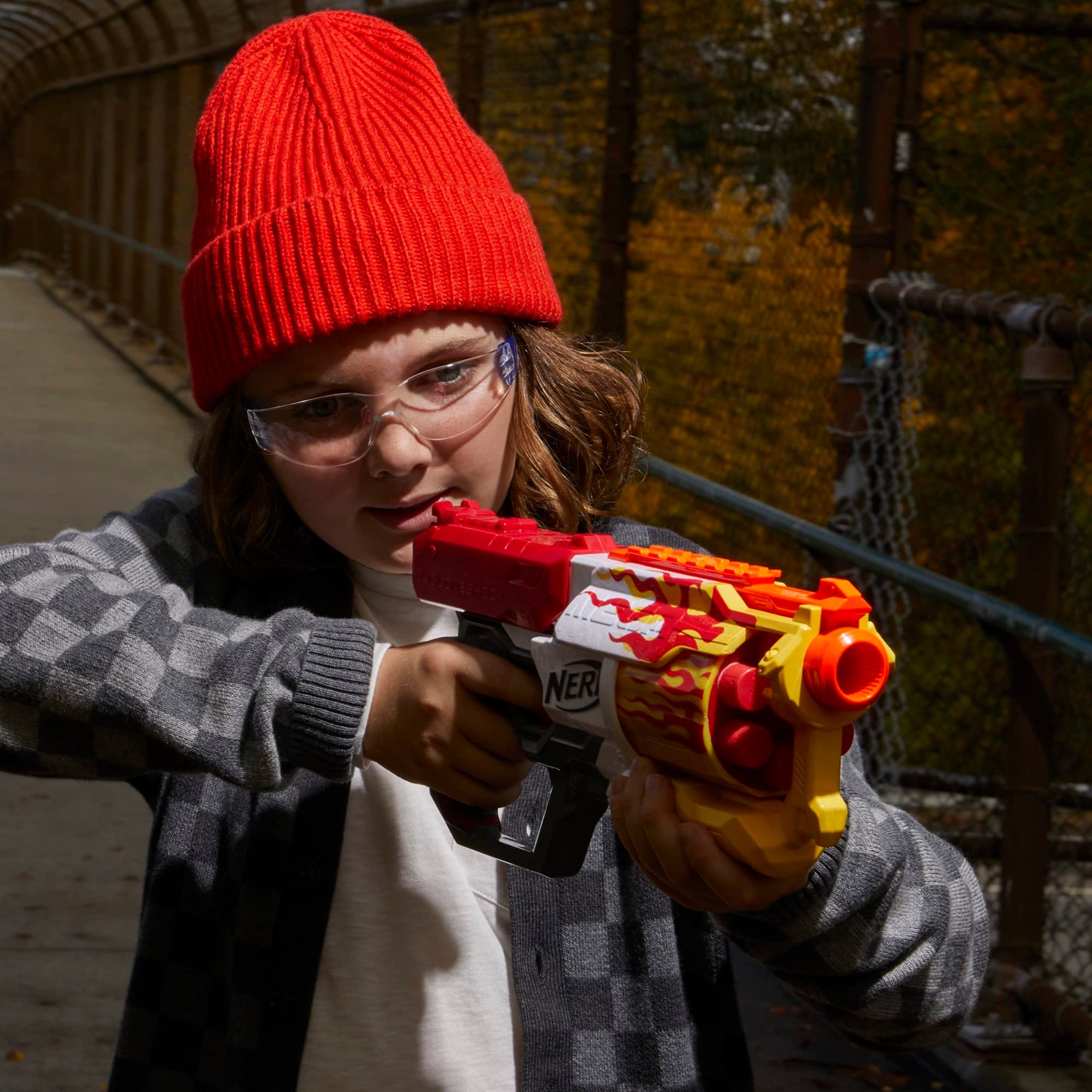 Nerf Mega CycloneShock Hotrod Blaster — 6-Dart Drum, AccuStrike Mega Darts, Amazon Exclusive