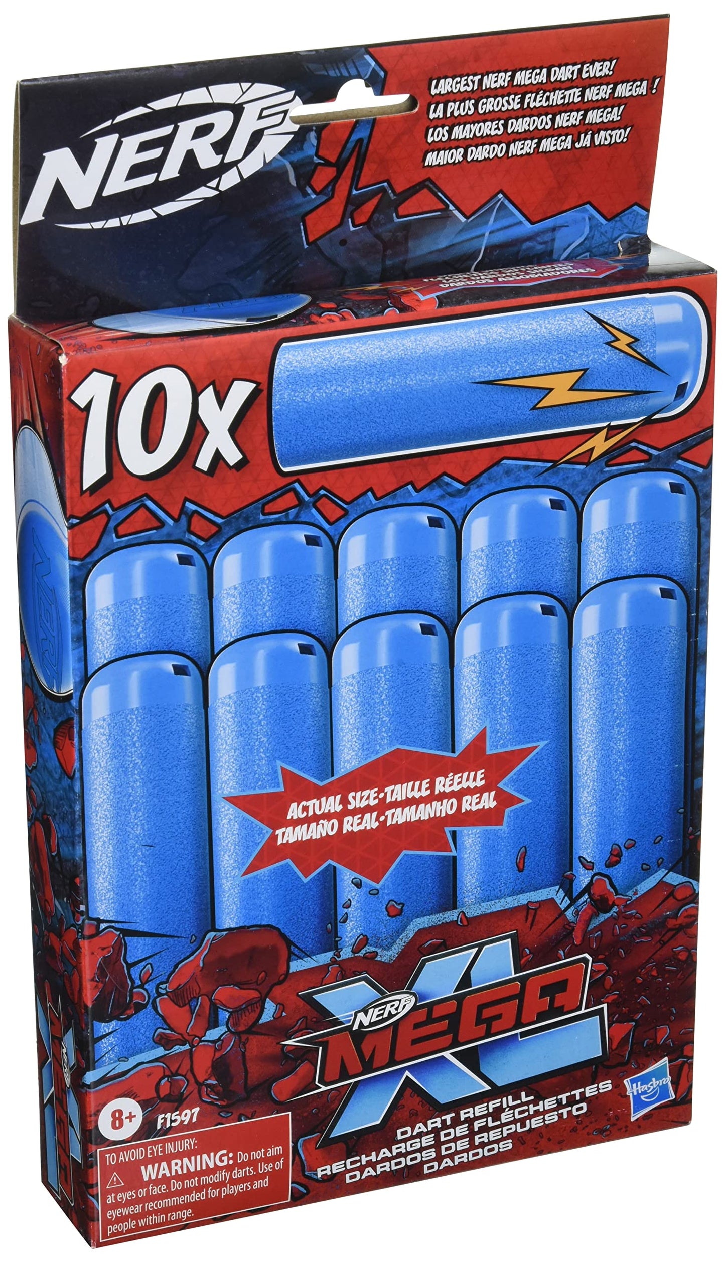 NERF Mega XL Dart Refill – 10 Whistler Darts | Largest Mega Darts Ever