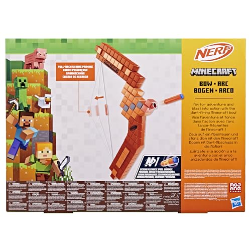 Nerf Minecraft Bow Dart Blaster with 8 N1 Darts | Officially Licensed