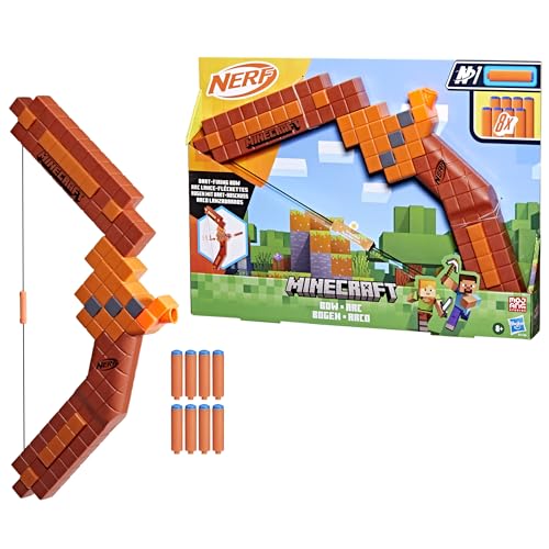 Nerf Minecraft Bow Dart Blaster with 8 N1 Darts | Officially Licensed