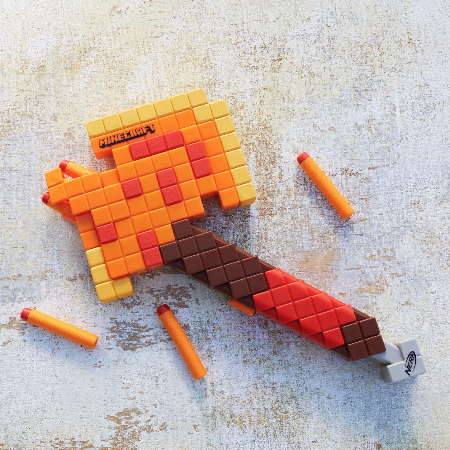 Nerf Minecraft Firebrand Axe – Dart-Blasting Toy with 3-Dart Capacity (No Batteries)