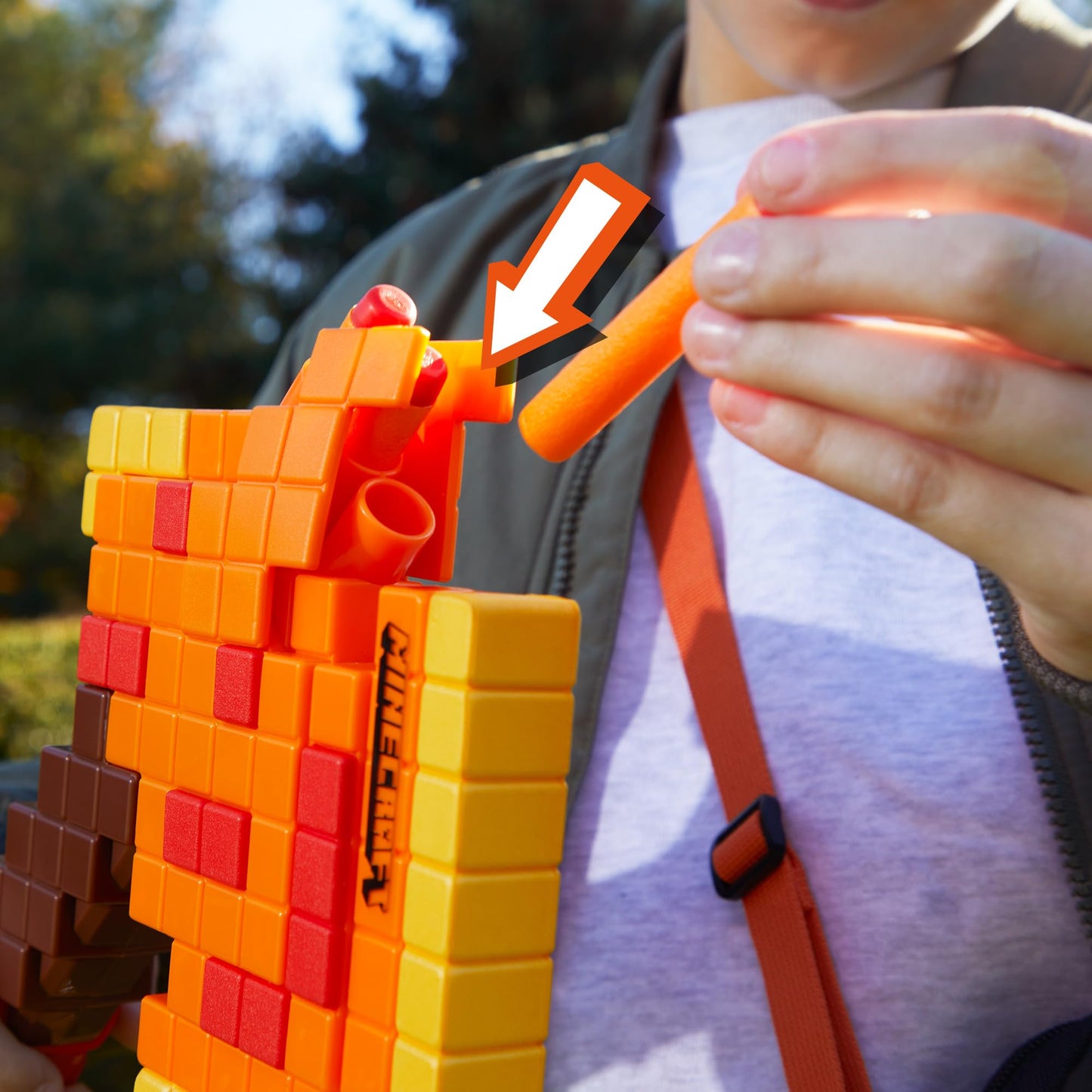Nerf Minecraft Firebrand Axe – Dart-Blasting Toy with 3-Dart Capacity (No Batteries)