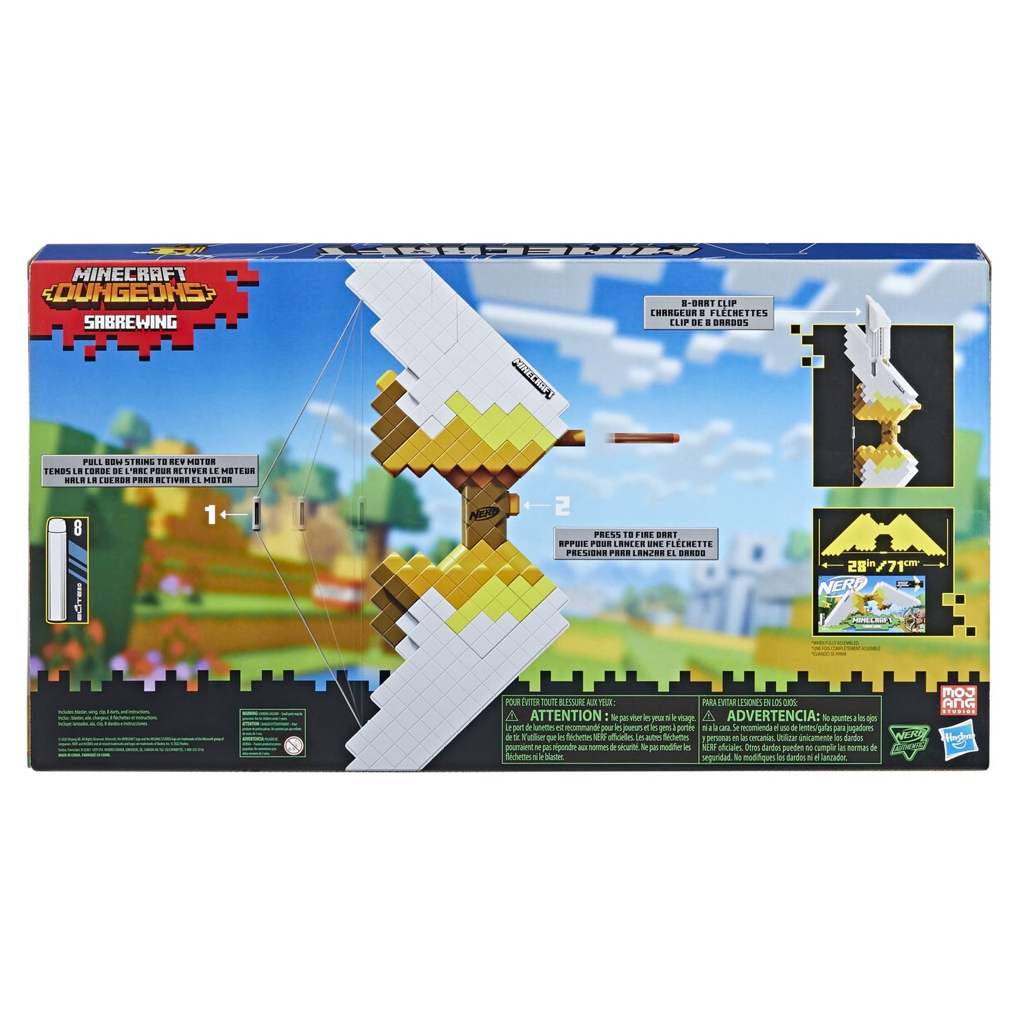 Nerf Minecraft Sabrewing Bow – Motorized Nerf Blaster with 8 Darts