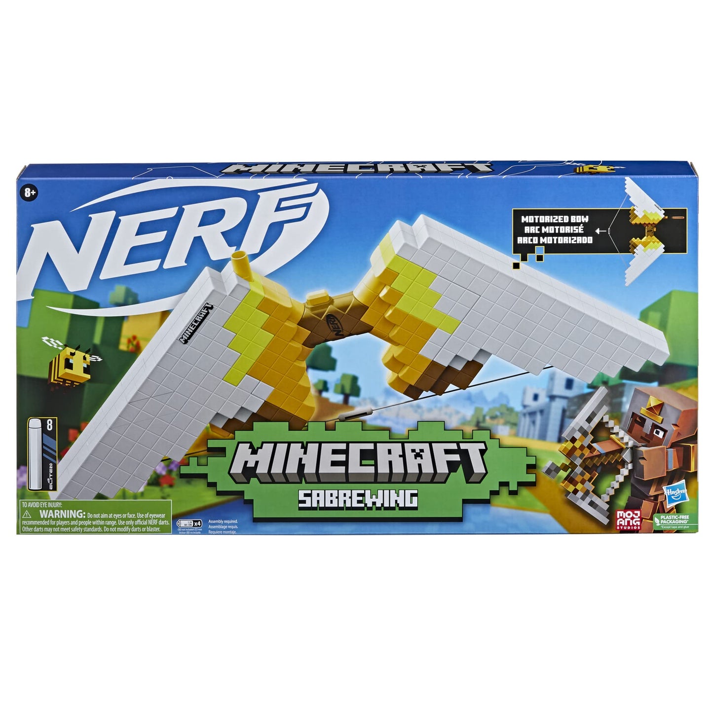 Nerf Minecraft Sabrewing Bow – Motorized Nerf Blaster with 8 Darts